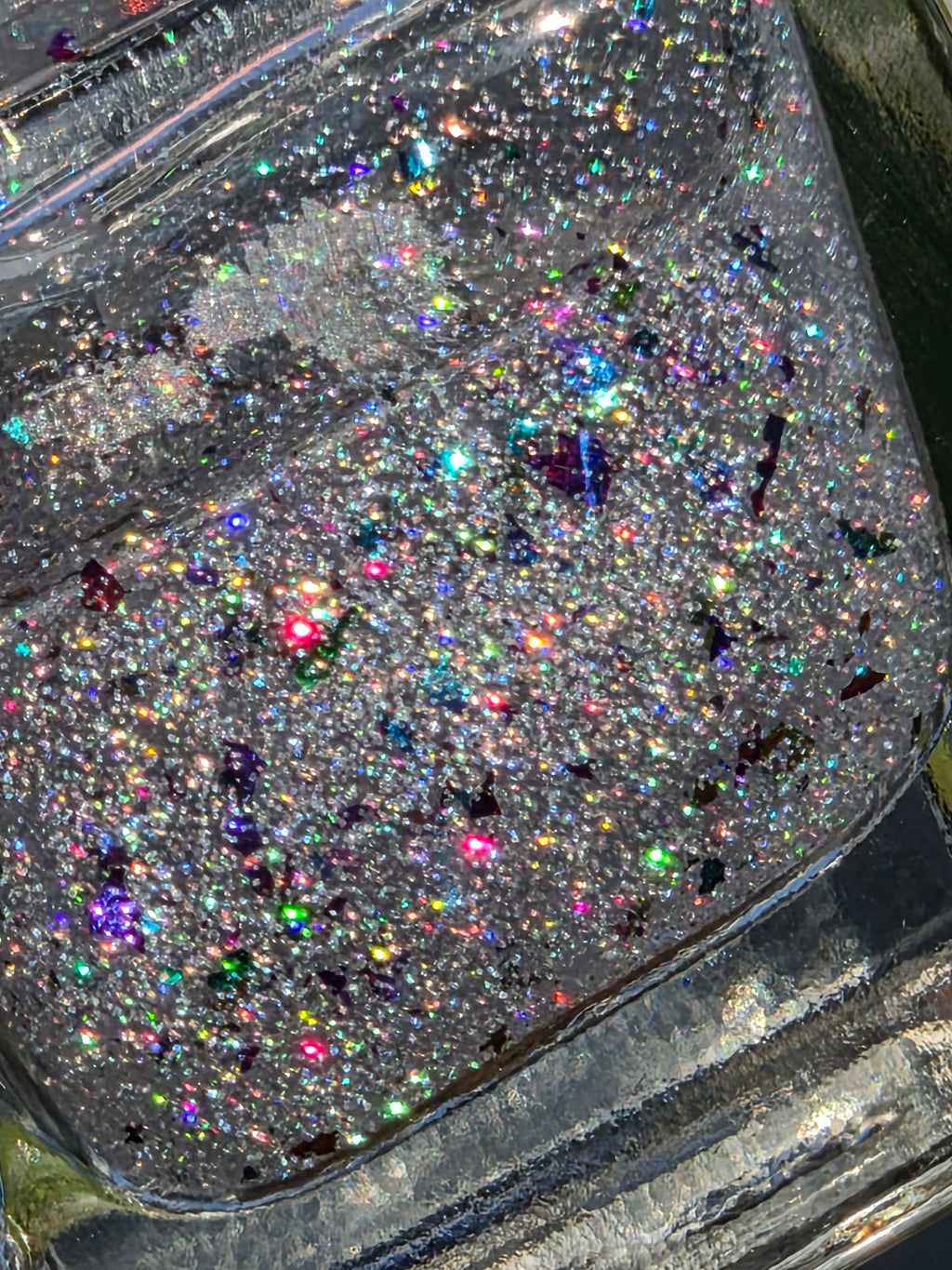 Aetherdust – Silver Holographic Nail Polish with Multichrome Chameleon Flakes | Sheer Buildable Indie Lacquer - Liquid Krystal Co