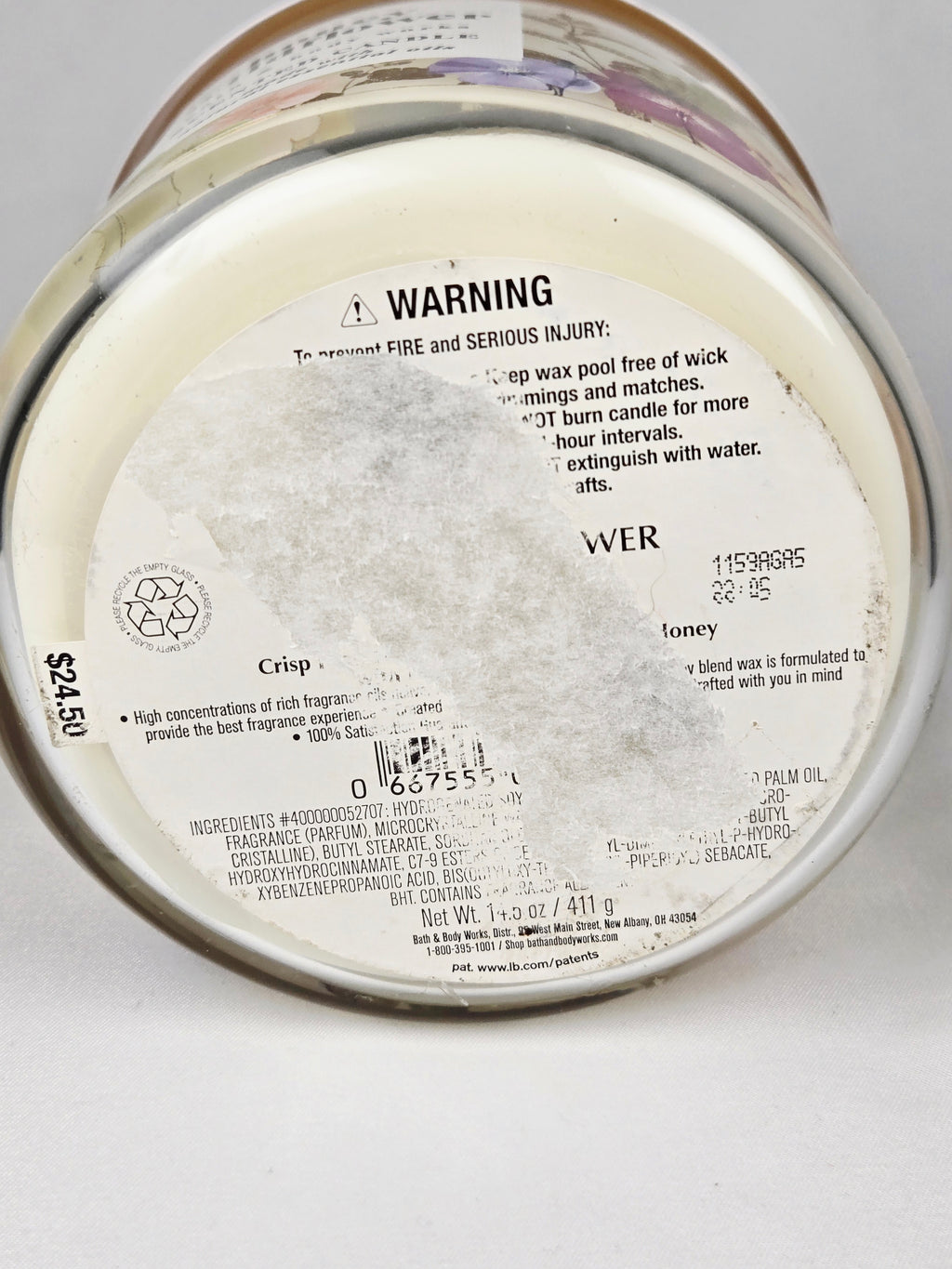 Bath & Body Works Honey Wildflower 3-Wick Candle | New | Floral Honey Scent