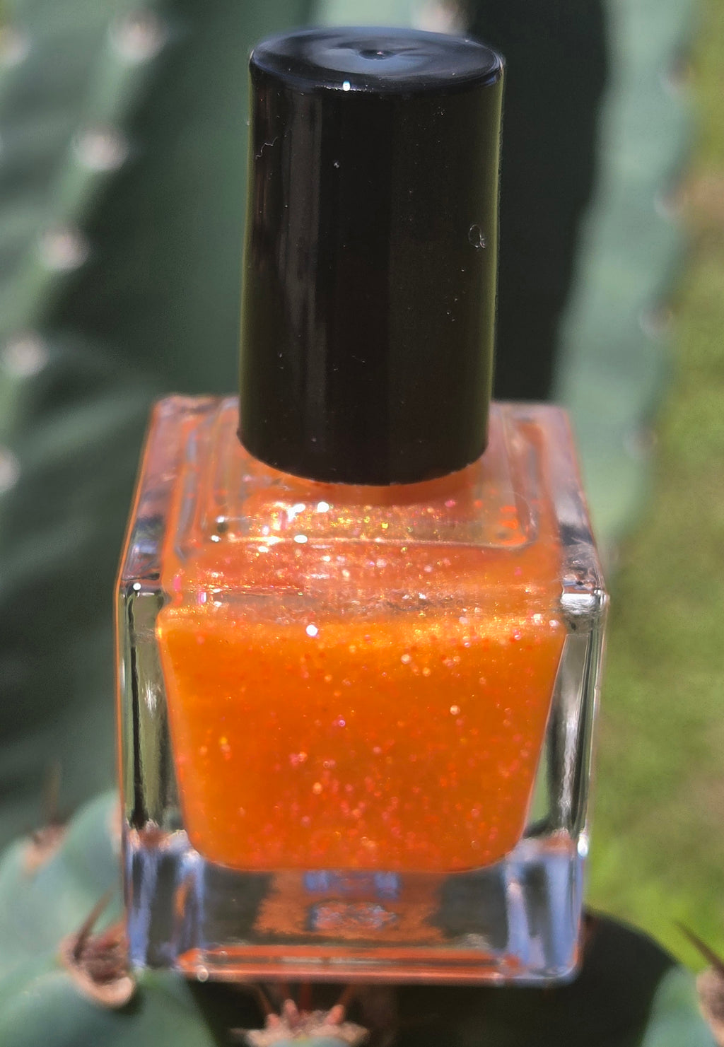 Mandarin Mirage Nail Polish – Sheer Orange Jelly with Iridescent Shimmer & Sunset Glitter | Liquid Krystal Co. Prototype