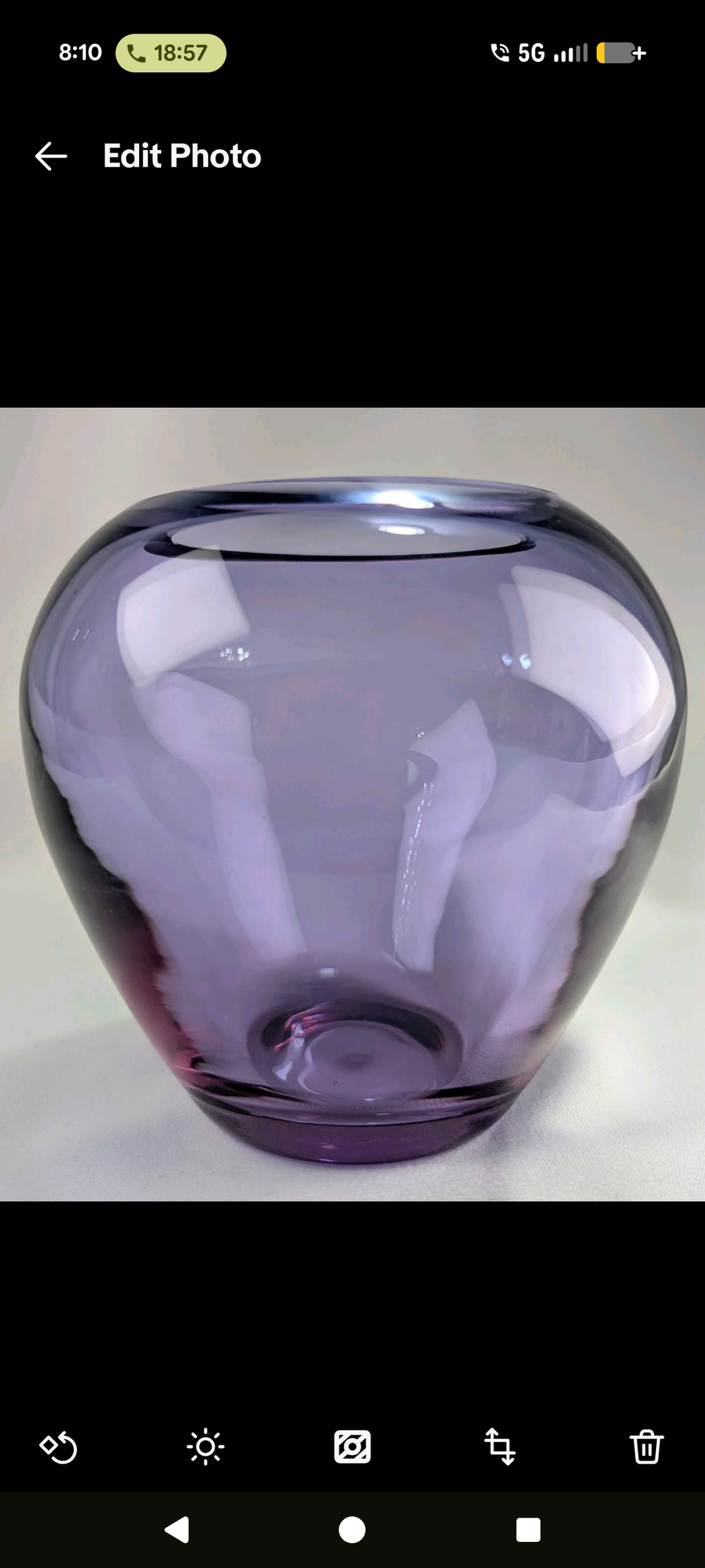 Vintage Hand Blown Alexandrite Style Purple Studio Art Glass MCM Vase | Rounded Lilac Glass Display Piece