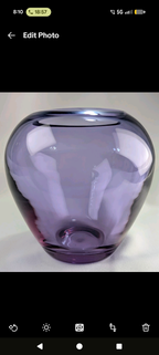 Vintage Hand Blown Alexandrite Style Purple Studio Art Glass MCM Vase | Rounded Lilac Glass Display Piece