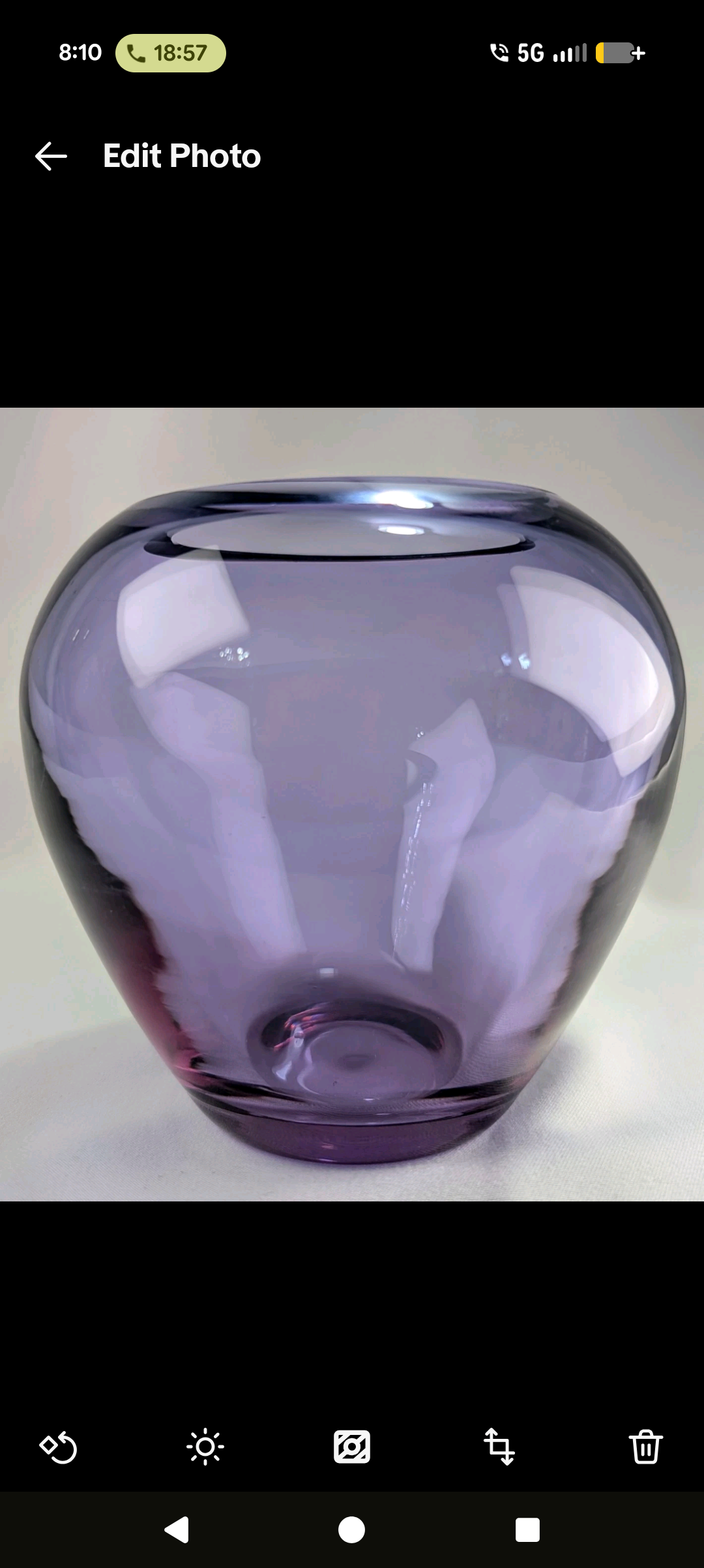 Vintage Hand Blown Alexandrite Style Purple Studio Art Glass MCM Vase | Rounded Lilac Glass Display Piece