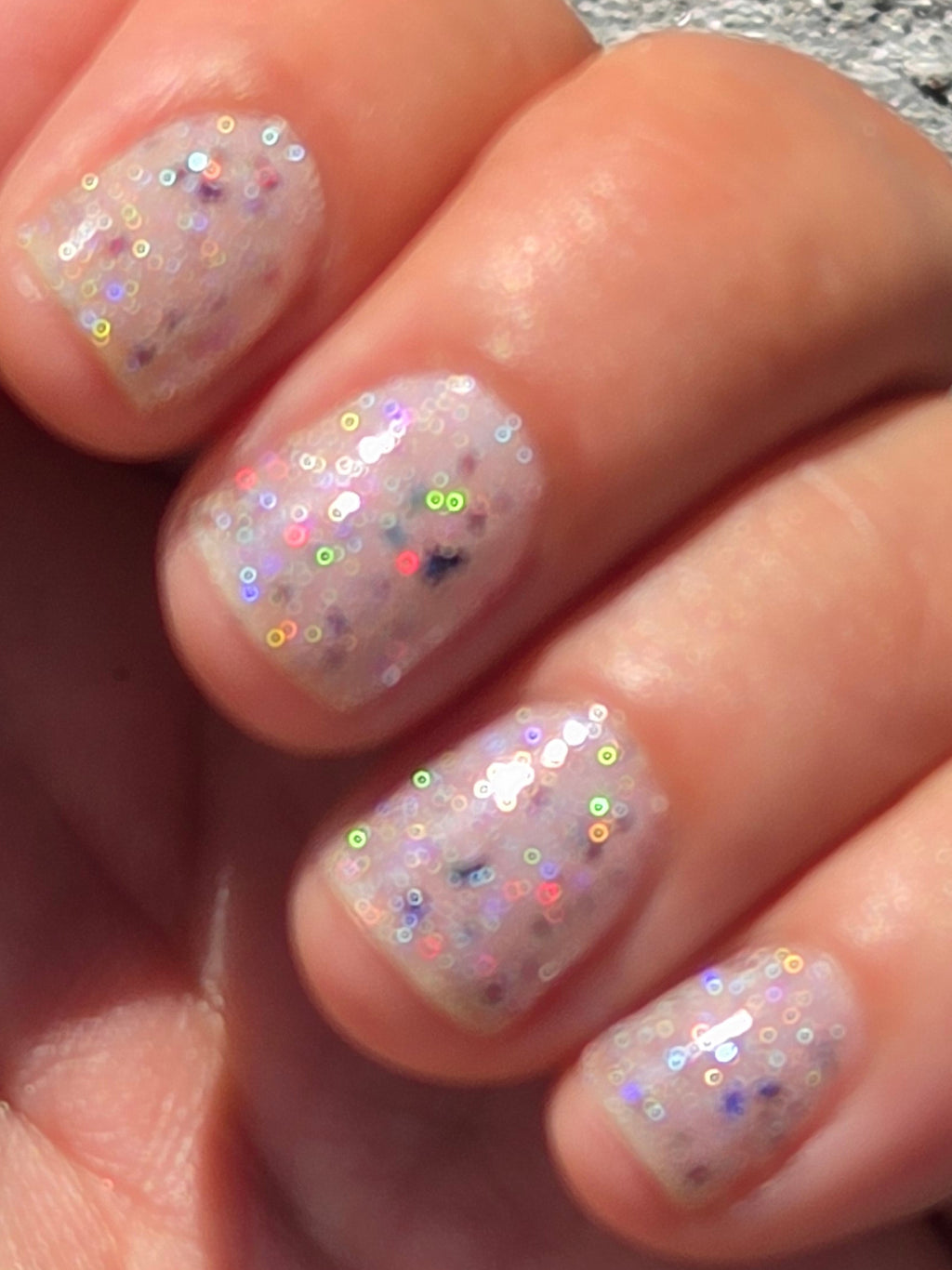 Aetherdust – Silver Holographic Nail Polish with Multichrome Chameleon Flakes | Sheer Buildable Indie Lacquer - Liquid Krystal Co
