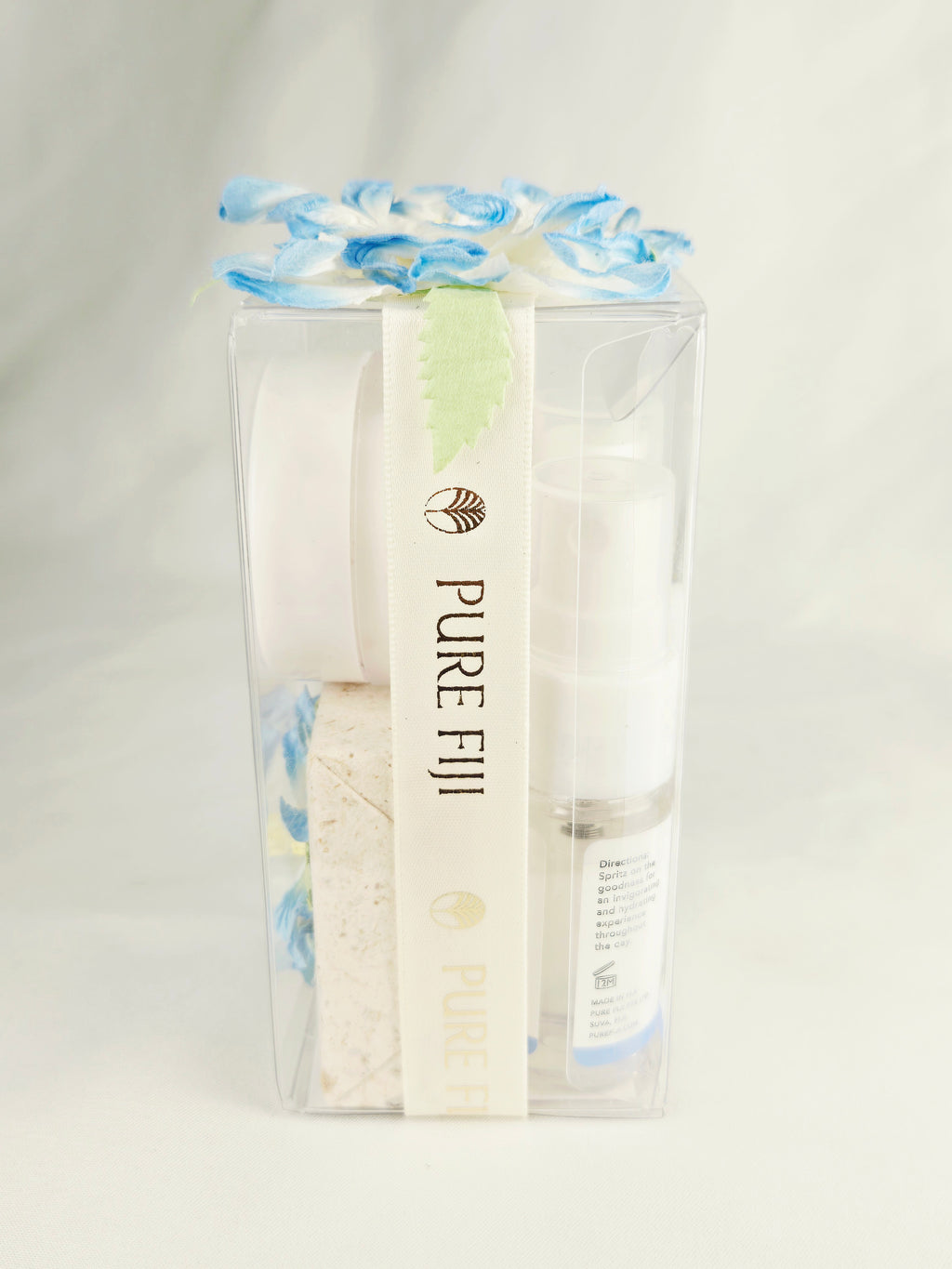 Pure Fiji Coconut Nourishing Body Butter Gift Set – Tropical Spa Box with Decorative Floral Soap
