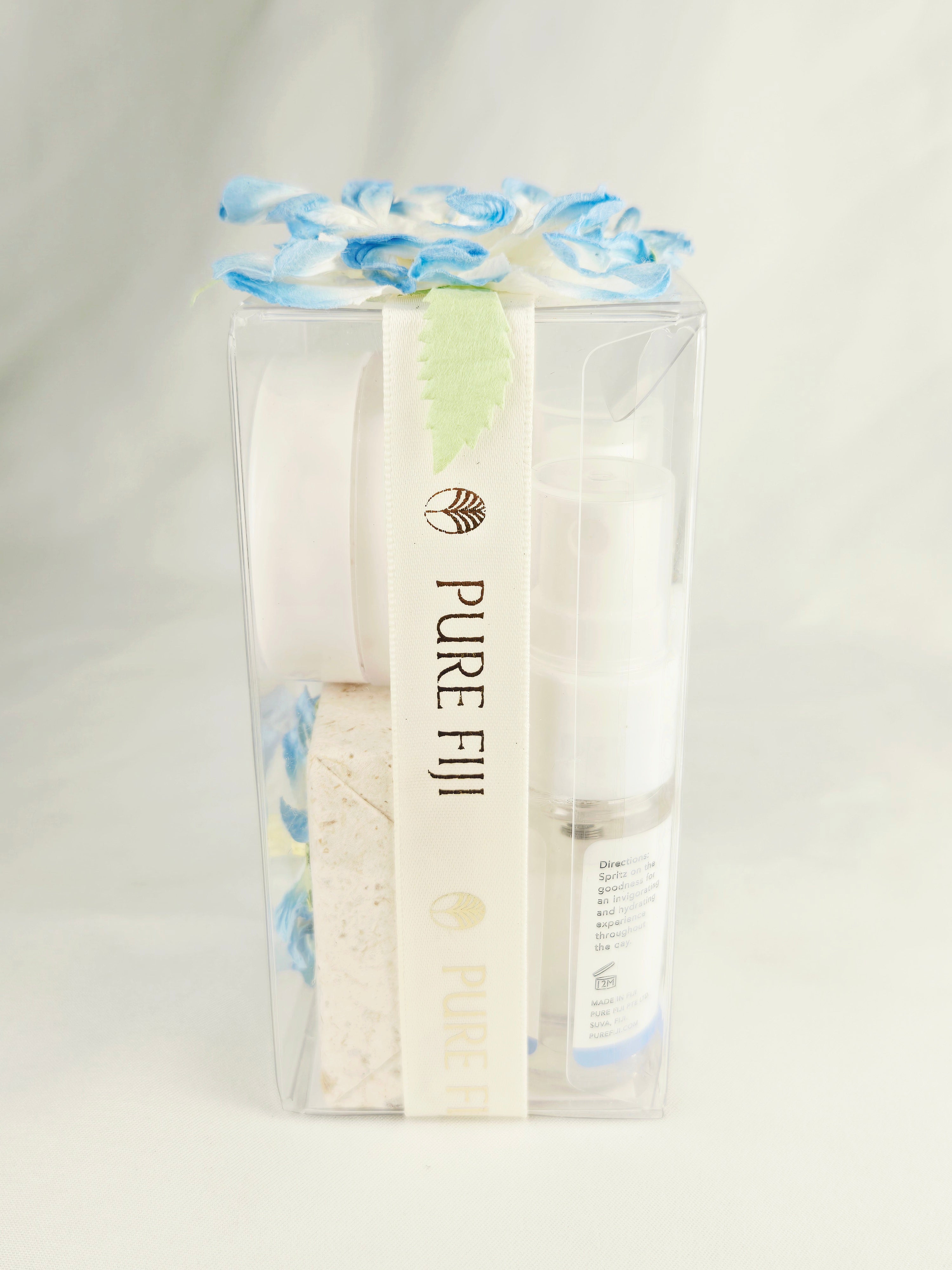 Pure Fiji Coconut Nourishing Body Butter Gift Set – Tropical Spa Box with Decorative Floral Soap