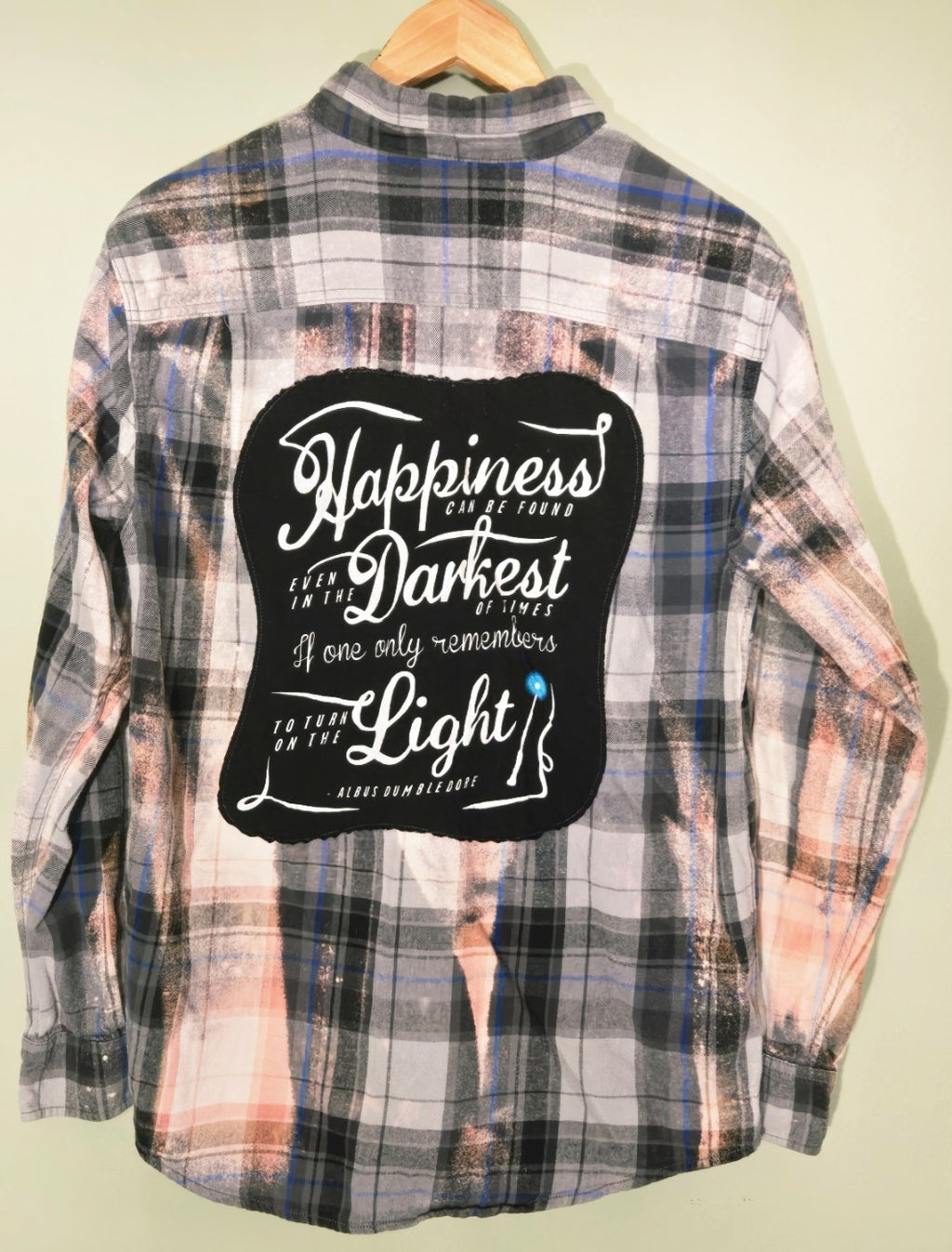 Harry Potter "Happiness Can Be Found..." Upcycled Flannel Shirt | One-of-a-Kind Handmade Unisex