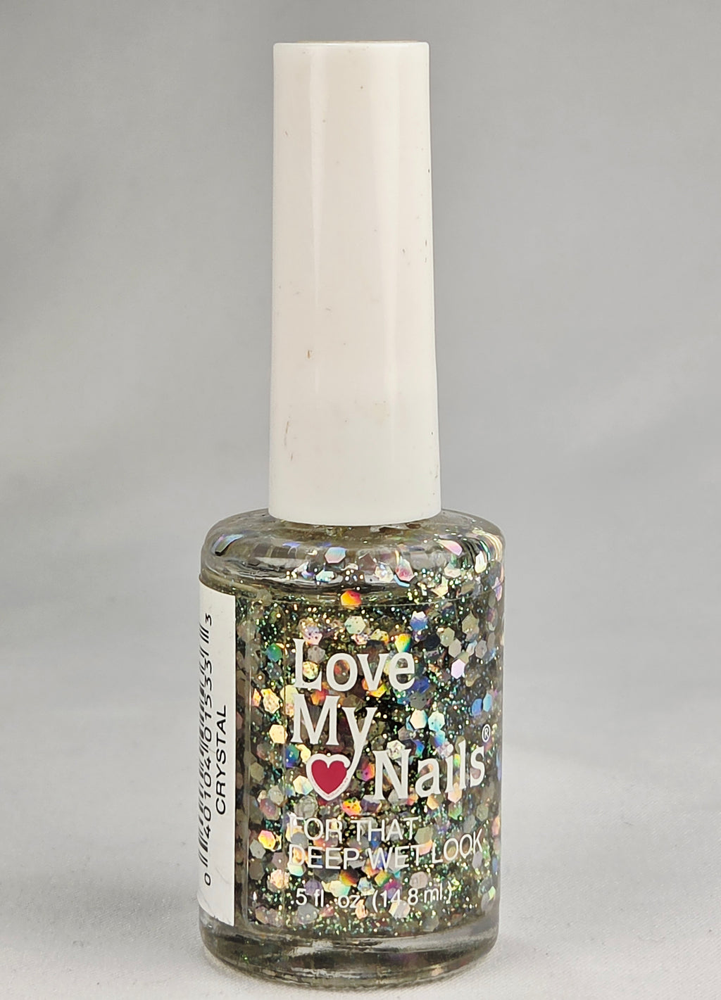 Love My Nails Crystal Holographic Glitter Nail Polish Clear Base Mixed Glitter Rare Collectible