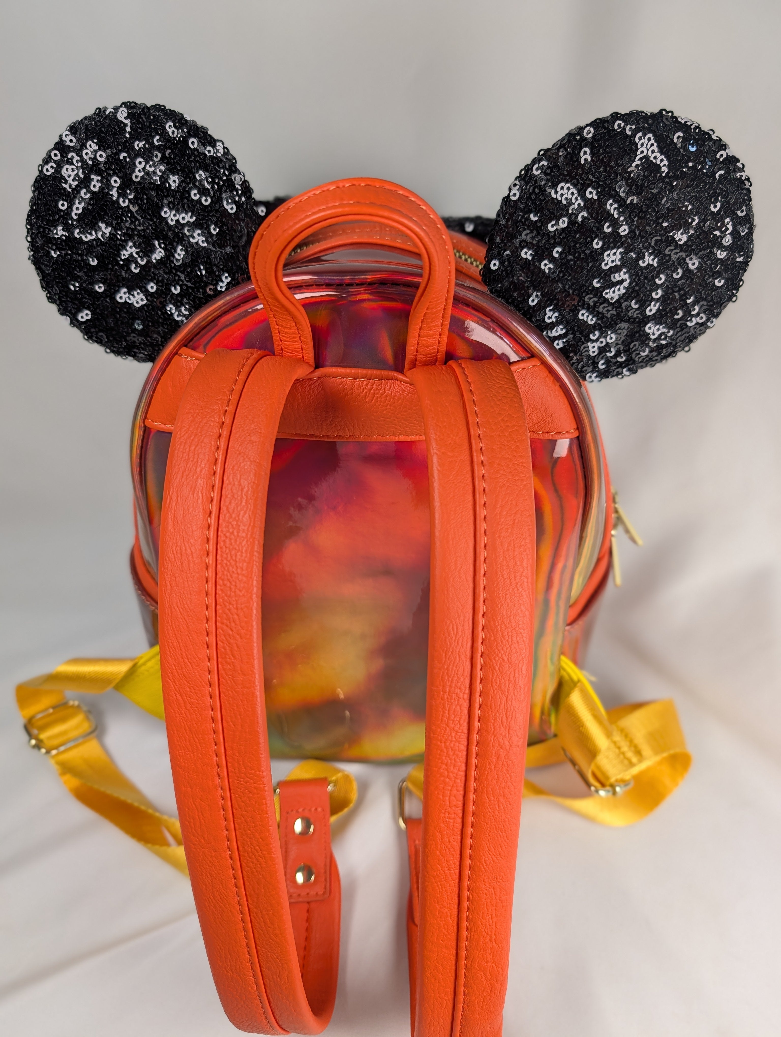 Disney Parks Loungefly Halloween Minnie Mouse Holographic Sequin Mini Backpack NWOT