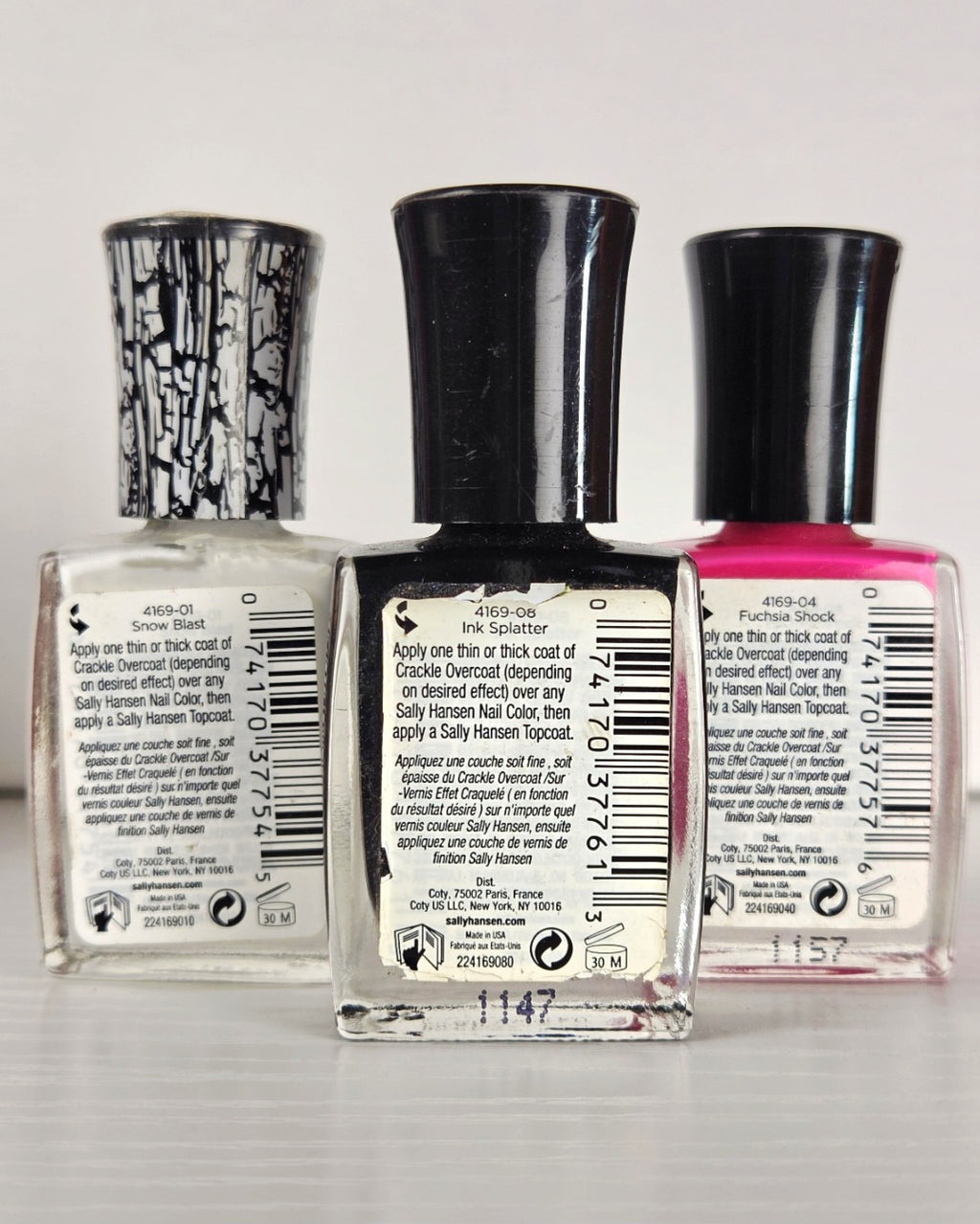 Vintage Sally Hansen Crackle Overcoat Nail Polish Lot of 7 Discontinued Shades