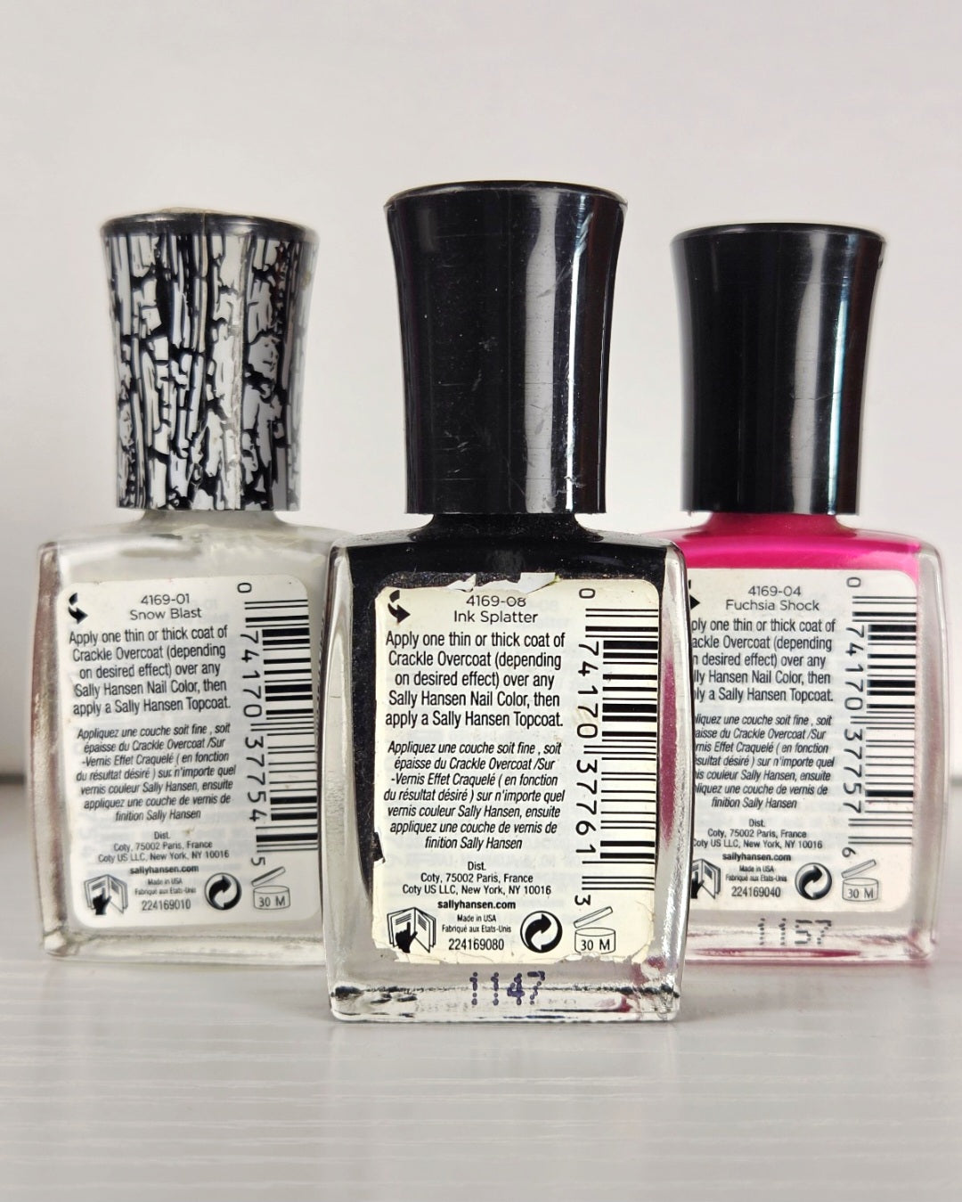 Vintage Sally Hansen Crackle Overcoat Nail Polish Lot of 7 Discontinued Shades