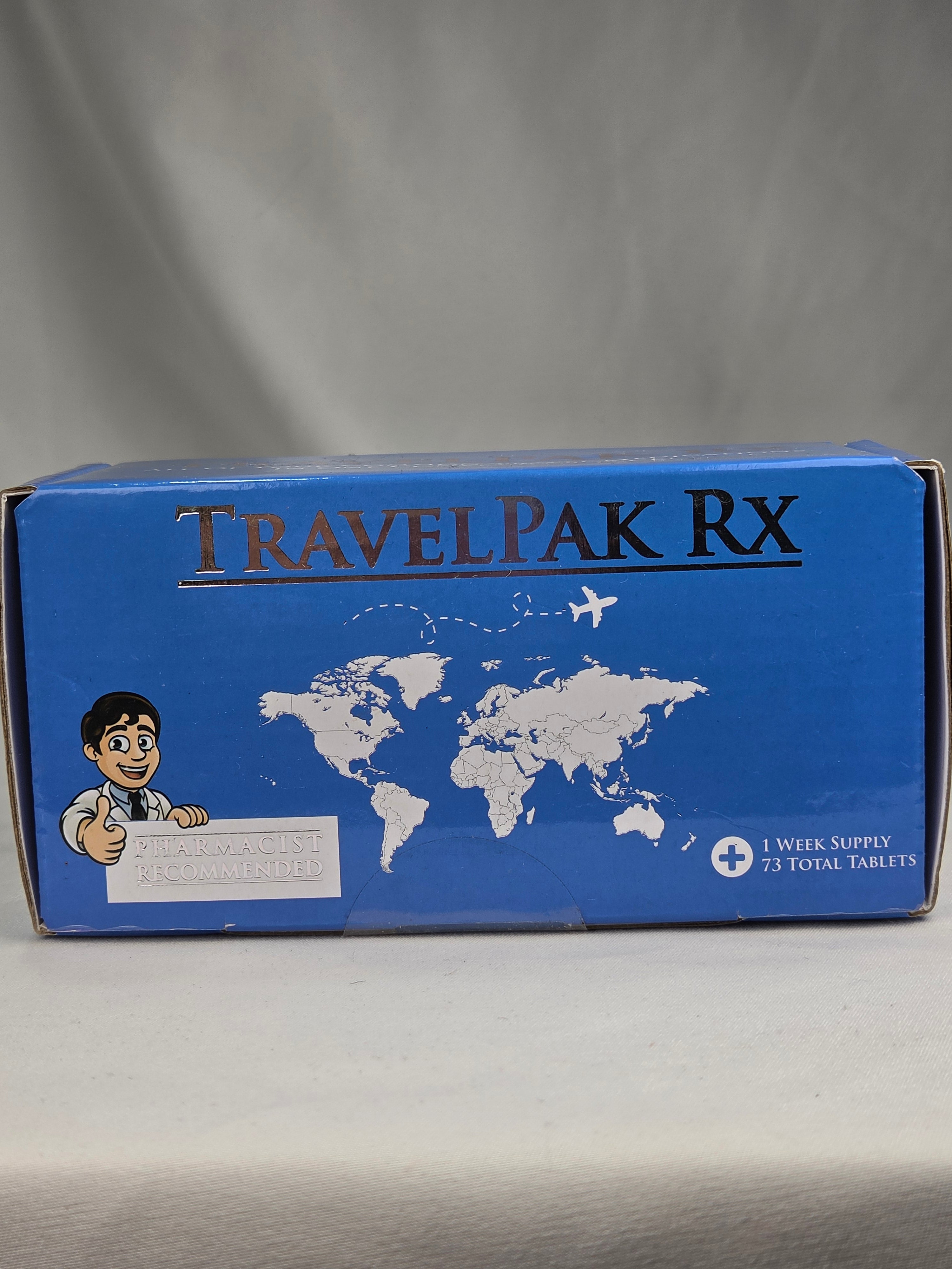 TravelPak RX Travel Medicine Kit | 73 Tablets | Pharmacist Recommended Travel Essentials Kit