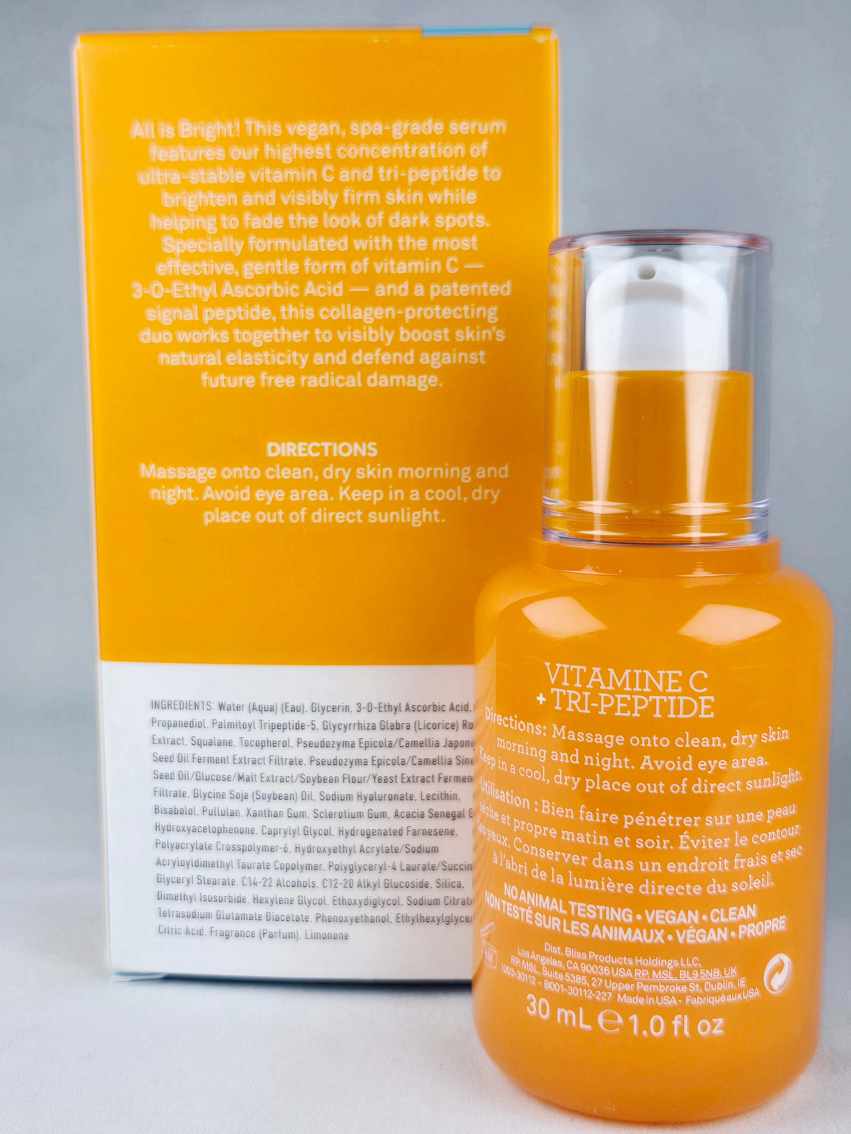 Bliss Bright Idea Vitamin C Brightening Serum 30ml | Collagen Boosting Skincare with Tri-Peptides