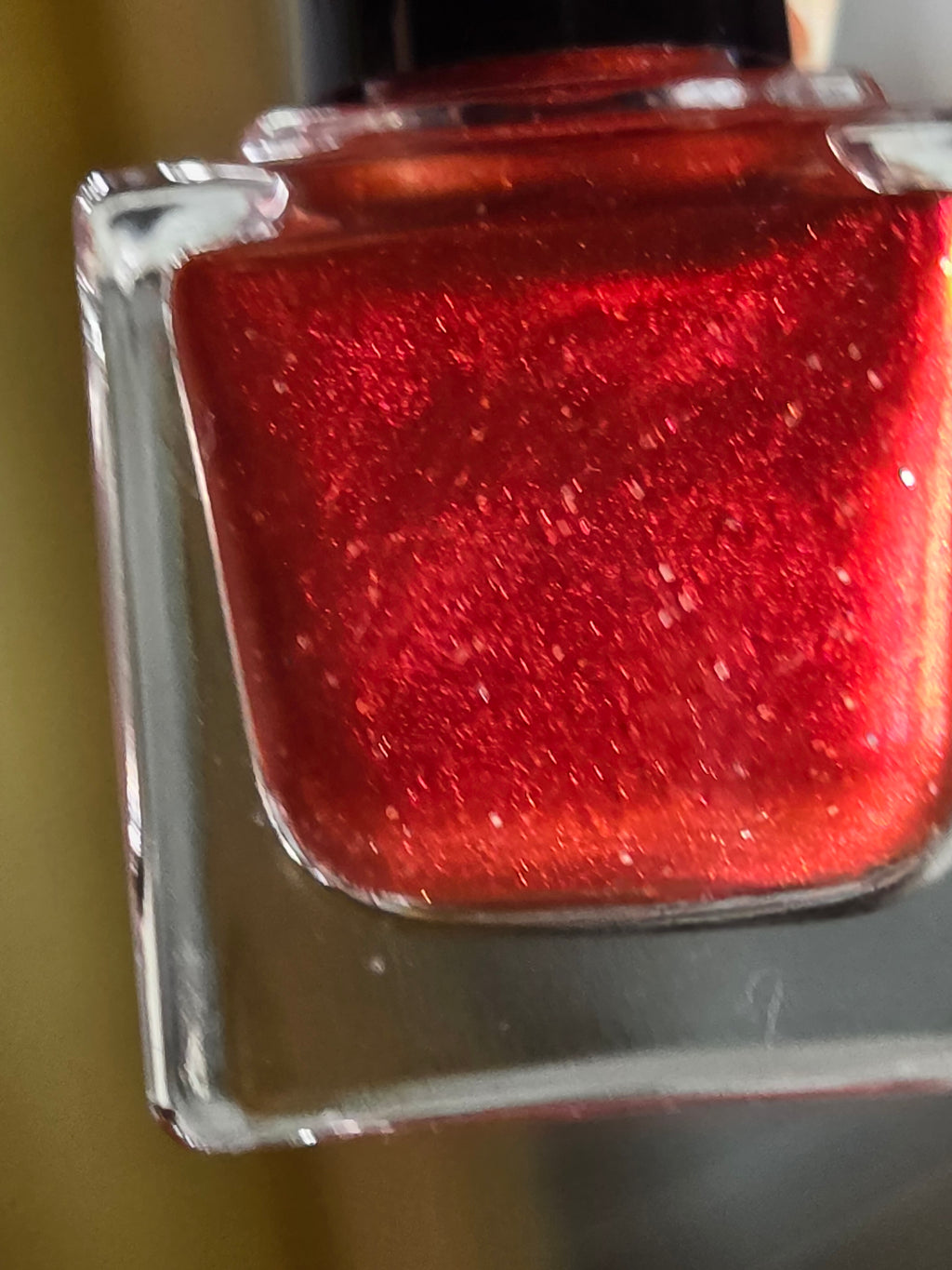 Velvet Noel — Ruby Red Shimmer Nail Polish with Silver Hex Glitter | Christmas Holiday Indie Lacquer | Liquid Krystal Co.