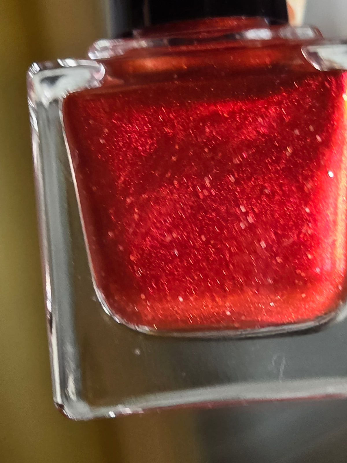 Velvet Noel — Ruby Red Shimmer Nail Polish with Silver Hex Glitter | Christmas Holiday Indie Lacquer | Liquid Krystal Co.