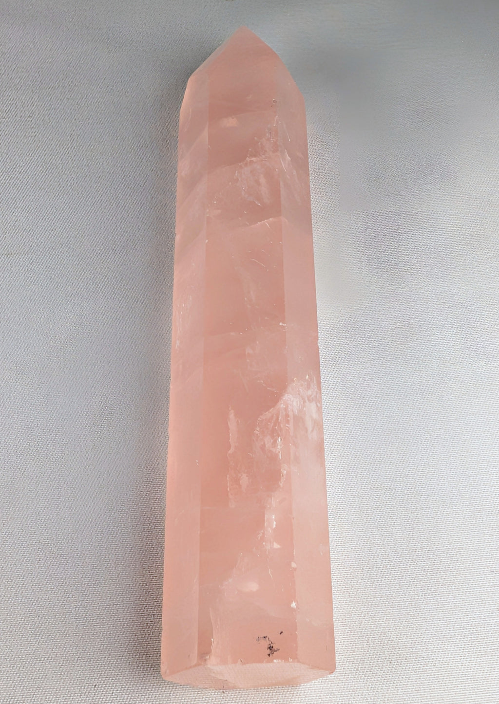 Rose Quartz Crystal Tower Point Generator 4.5 Inch Pink Healing Stone