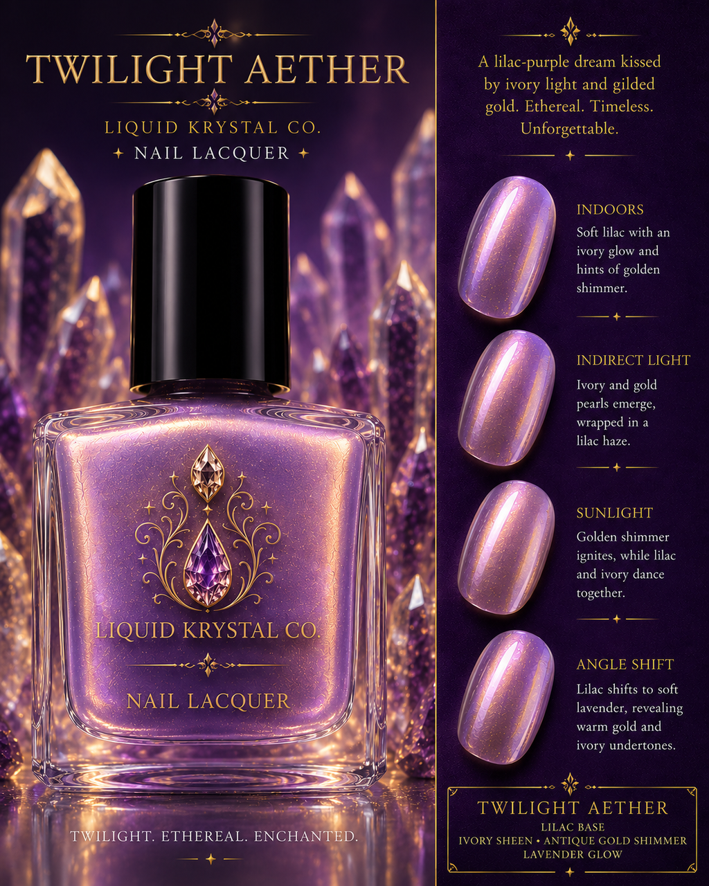 ETHEREAL AETHER COLLECTION PROTOTYPE DISPLAY | NOT FOR SALE | Fantasy Nail Polish Concept Collection | Liquid Krystal Co.