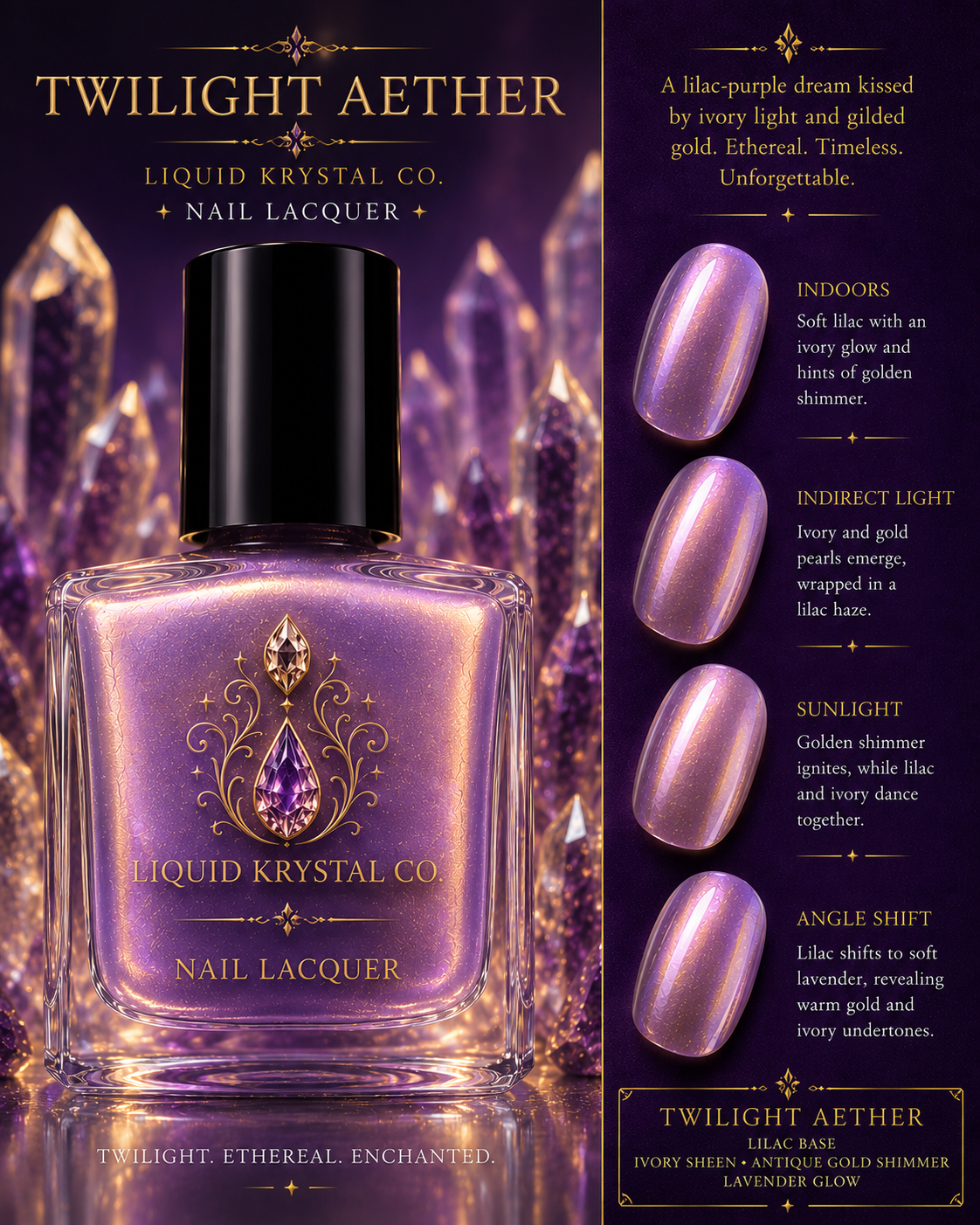 ETHEREAL AETHER COLLECTION PROTOTYPE DISPLAY | NOT FOR SALE | Fantasy Nail Polish Concept Collection | Liquid Krystal Co.