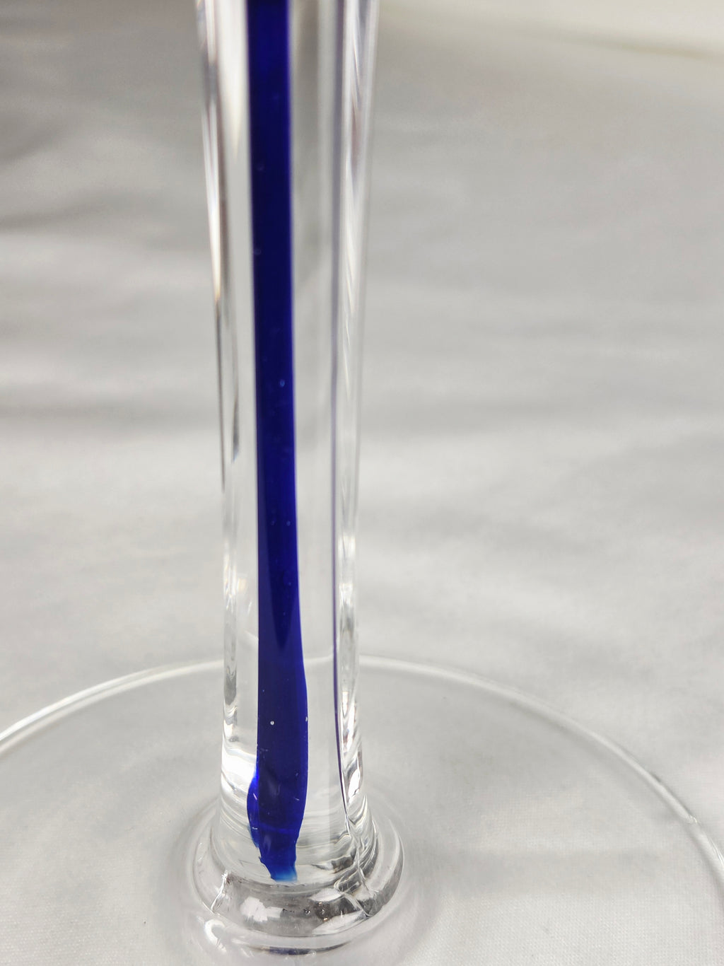 Pair Tall Cobalt Blue High Quality Wine Goblets | Art Glass Stemware 10.5"