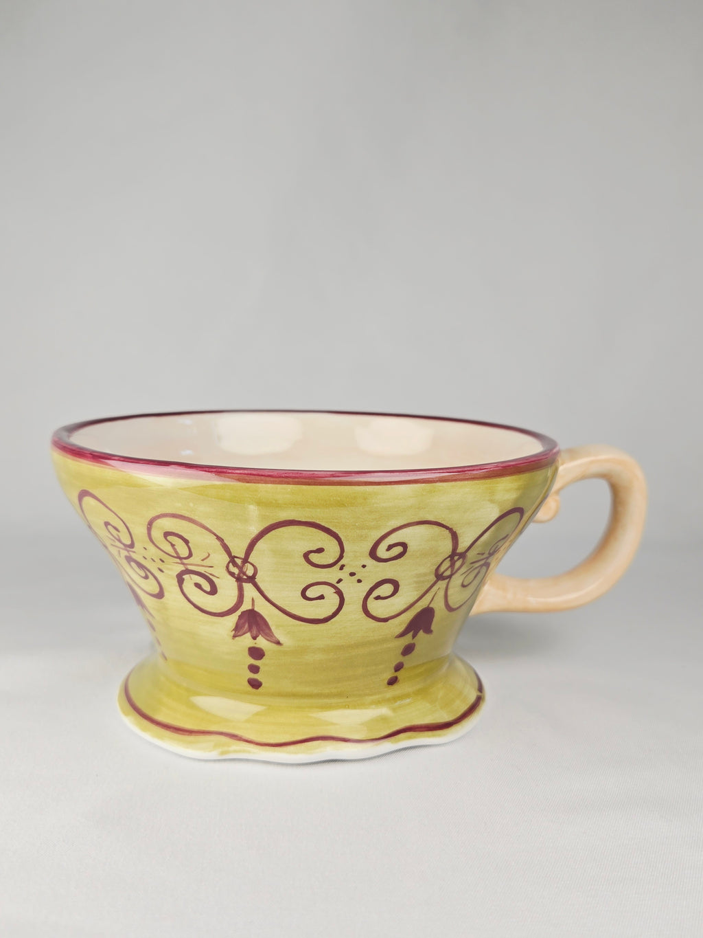 Barnes & Noble Café Floral Teapot & Matching Cup Set | Hand-Painted Stoneware |Cottage Café Style
