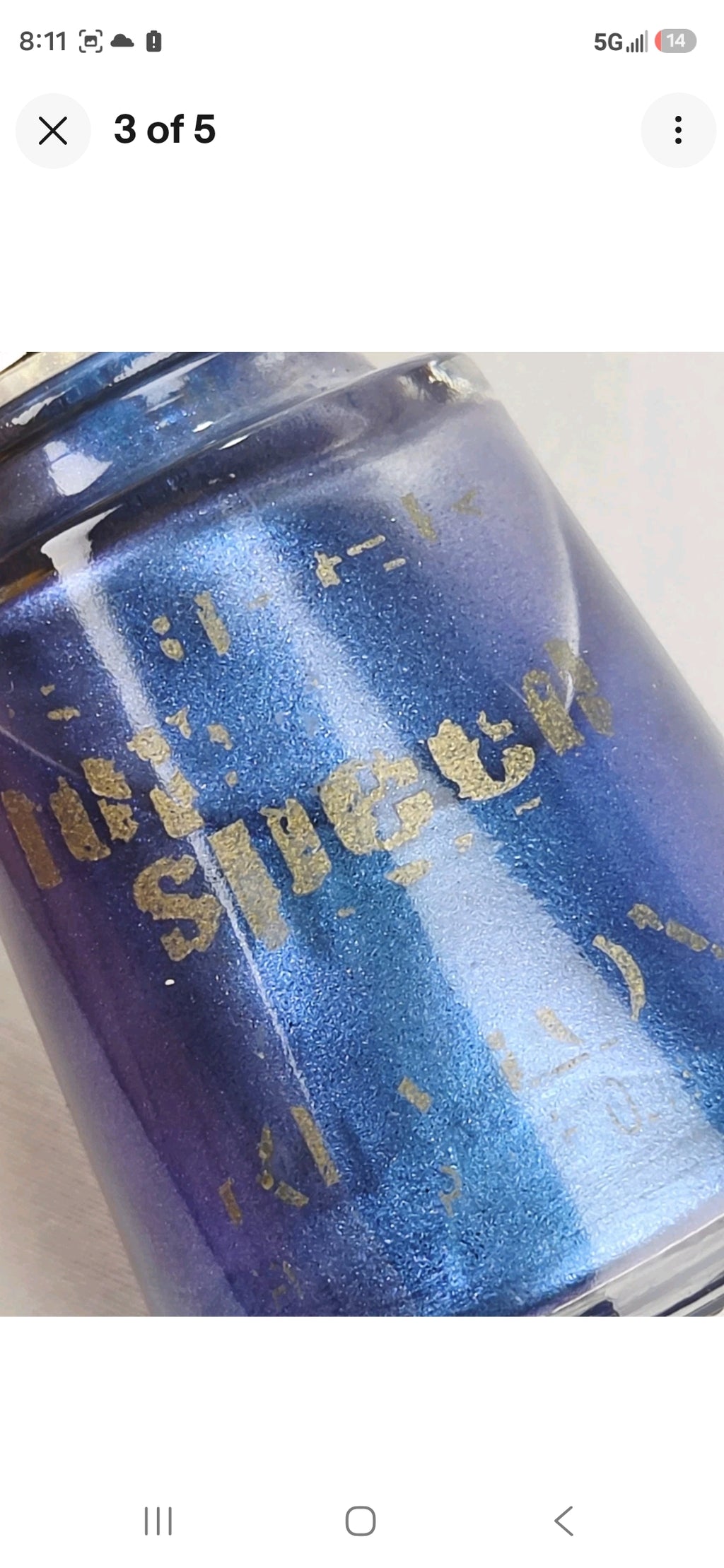 Vintage Revlon Top Speed Typhoon 360 Blue Shimmer Nail Polish Rare Discontinued