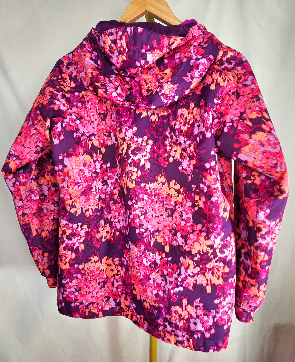 Columbia Girls Interchange 3-in-1 Floral Jacket with Fleece Liner — Size Large