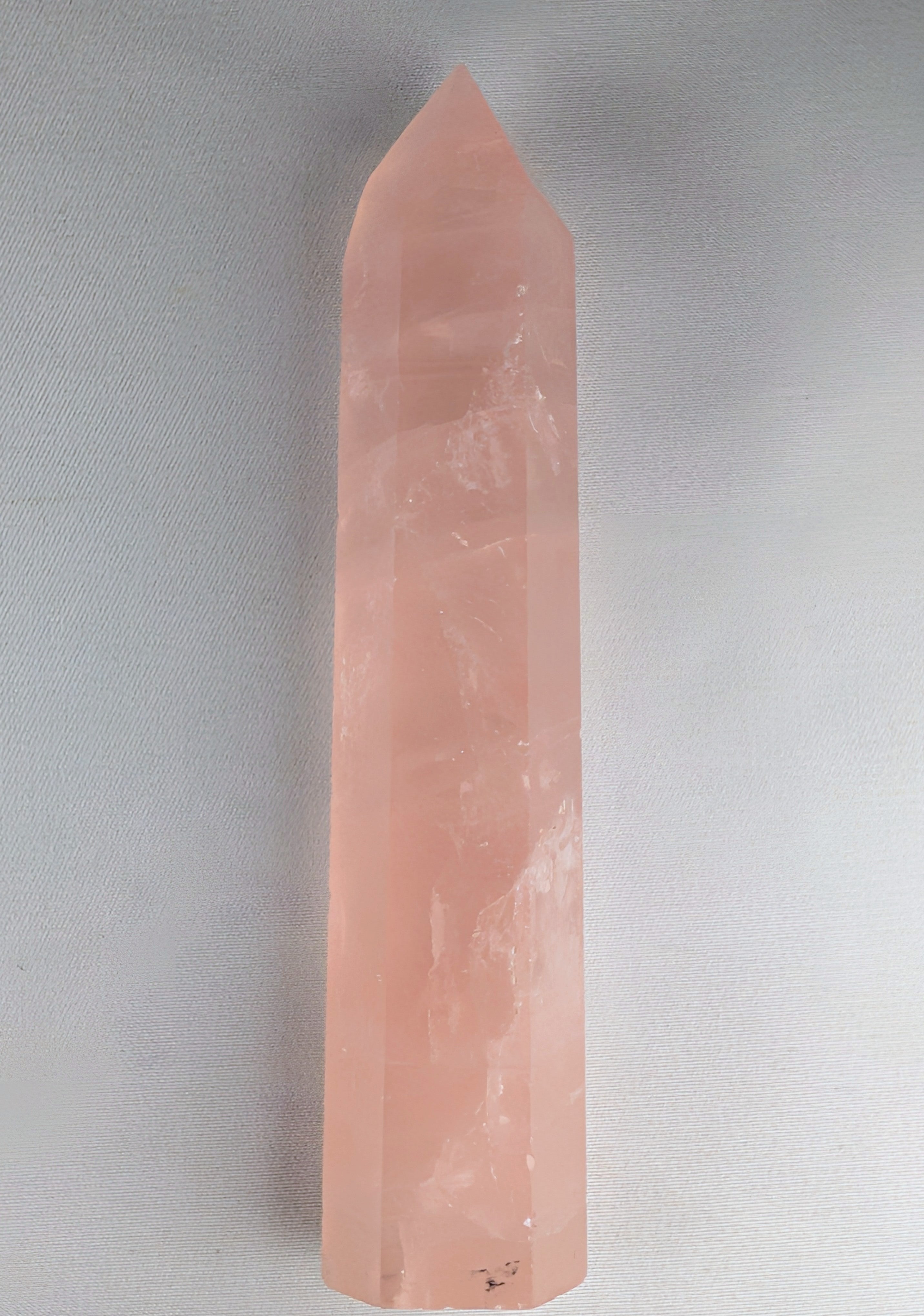 Rose Quartz Crystal Tower Point Generator 4.5 Inch Pink Healing Stone