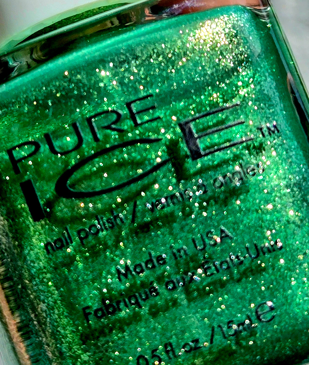 Pure Ice Lucky Charming Nail Polish 1023 Emerald Green Glitter Shimmer Lacquer .5 oz