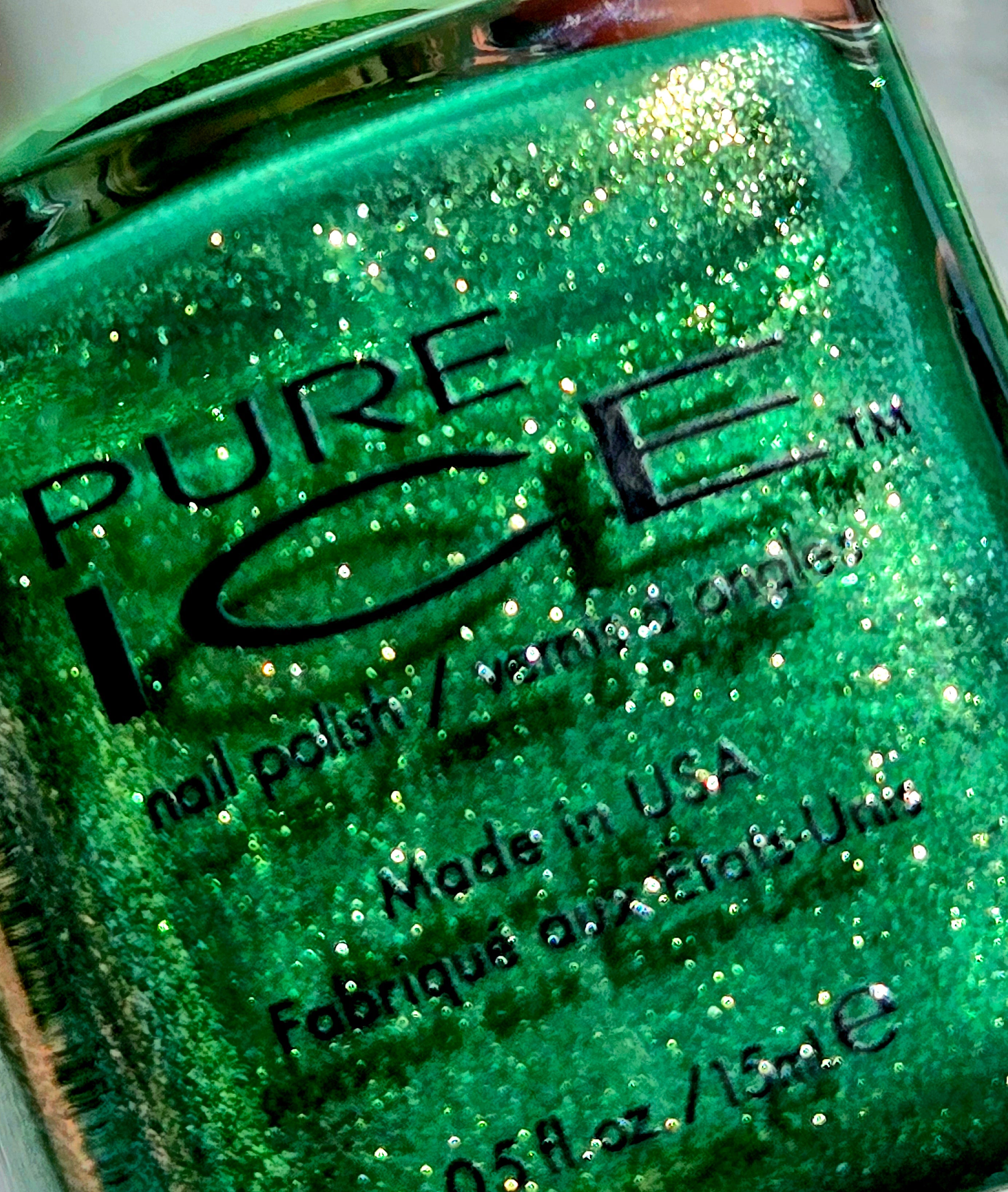 Pure Ice Lucky Charming Nail Polish 1023 Emerald Green Glitter Shimmer Lacquer .5 oz