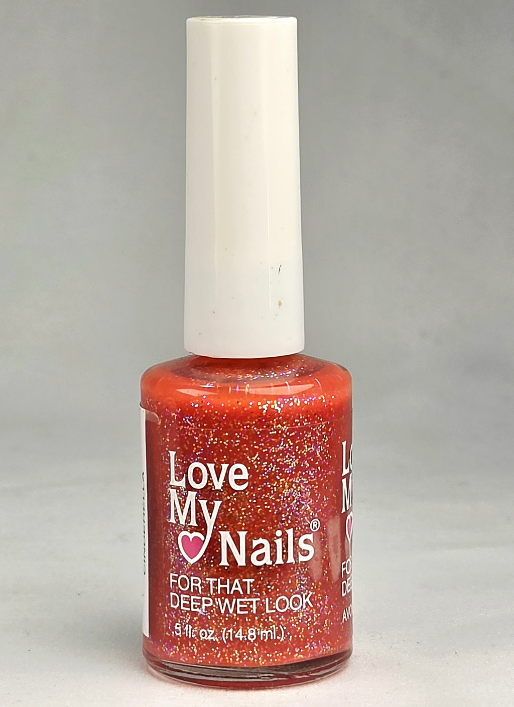 Love My Nails Cinderella 1515 Glitter Nail Polish Orange Holographic Vintage Collectible