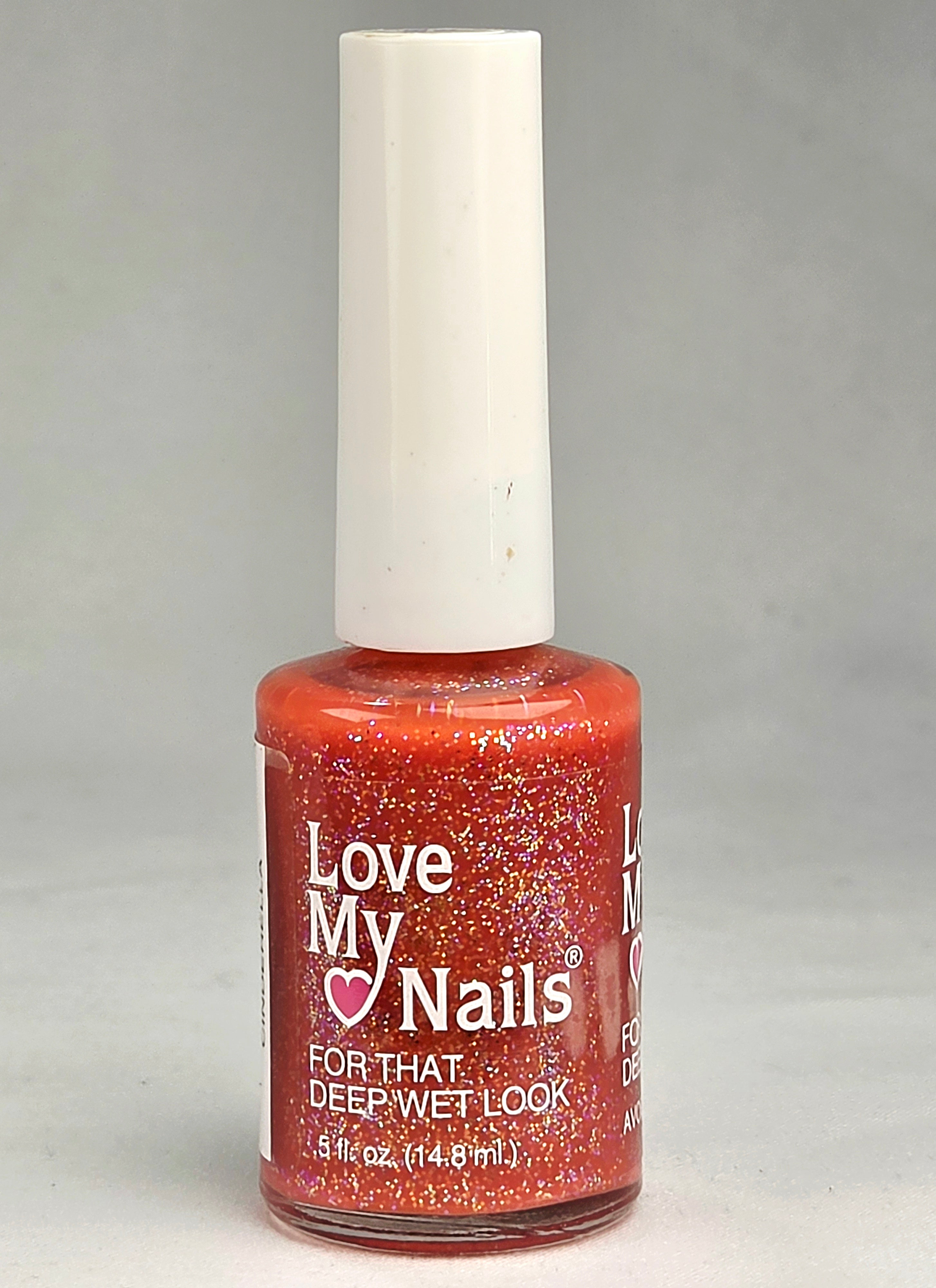 Love My Nails Cinderella 1515 Glitter Nail Polish Orange Holographic Vintage Collectible