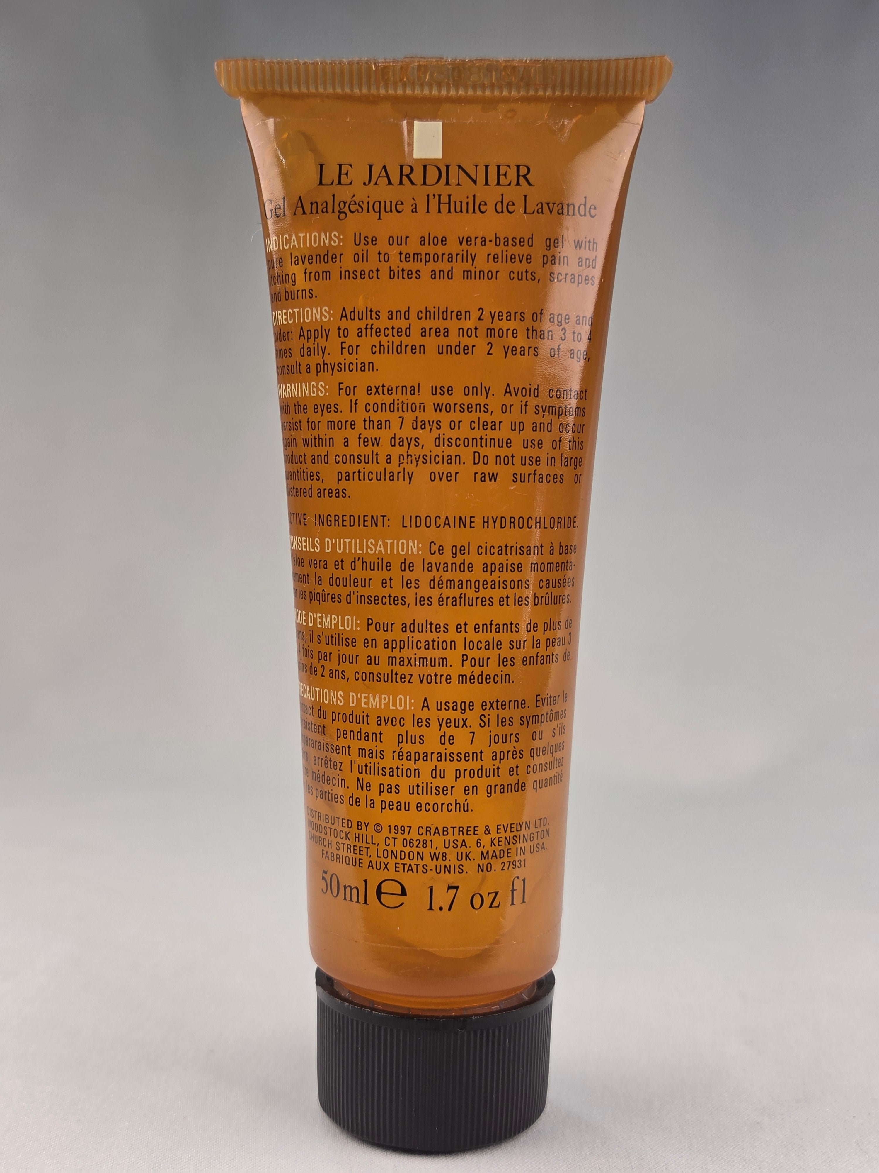 Crabtree & Evelyn Vintage Gardeners Skin Remedy Gel with Lavender Oil 1.7 oz / 50 ml – Hand Care Treatment Collectible