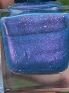 Sirius Scintillation – Handmade Indie Nail Polish | Blue-Violet Jelly | Red, Blue & White Microflakes | Buildable Celestial Shimmer | Liquid Krystal Co. Prototype