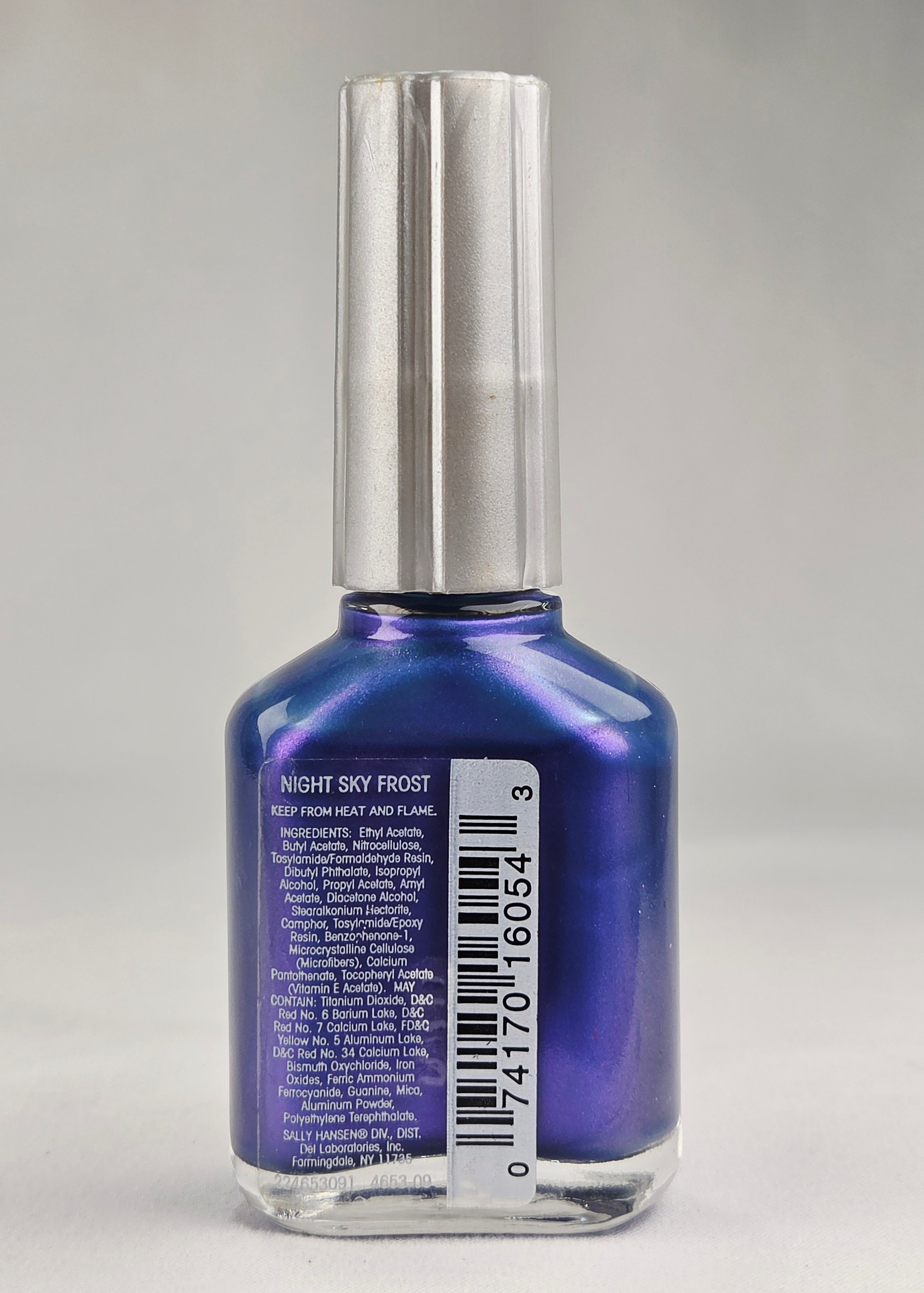 Sally Hansen Teflon Tuff Night Sky Frost 09 Vintage Nail Color Blue Purple Frost