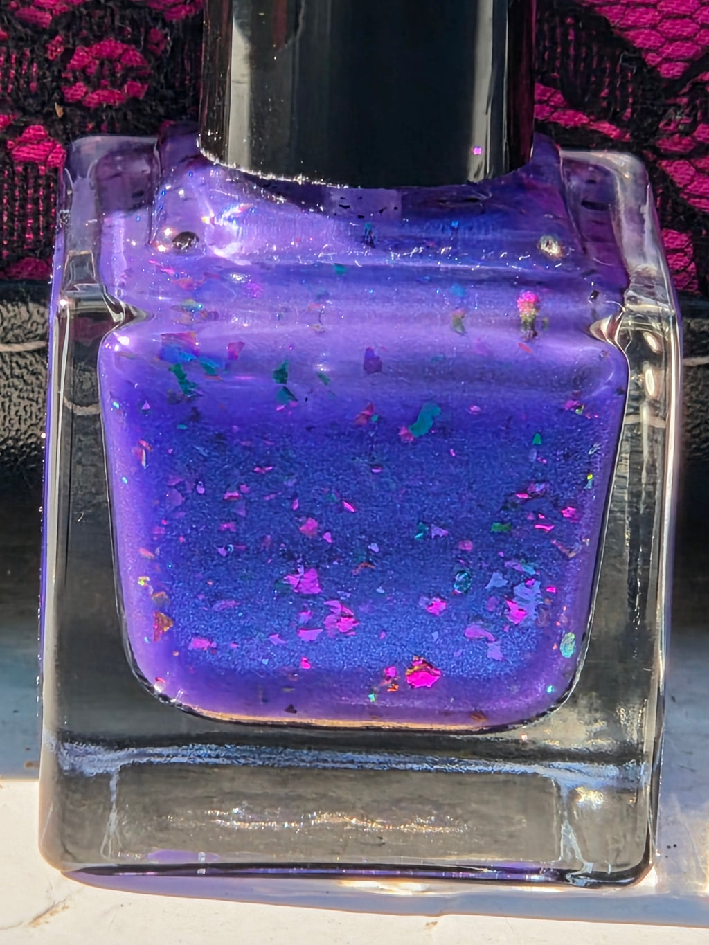 Quantum Bloom — Violet Blue Nail Lacquer with Aurora Flakes & Celestial Shimmer | Liquid Krystal Co Prototype