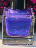 Quantum Bloom — Violet Blue Nail Lacquer with Aurora Flakes & Celestial Shimmer | Liquid Krystal Co Prototype
