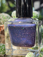 Liquid Krystal Co. Galactic Abyss – One-of-a-Kind Prototype GA001 | Inky Purple Nail Lacquer with Electric Blue Sheen Holo Shimmer | Handmade Collectible Prototype | 15 mL