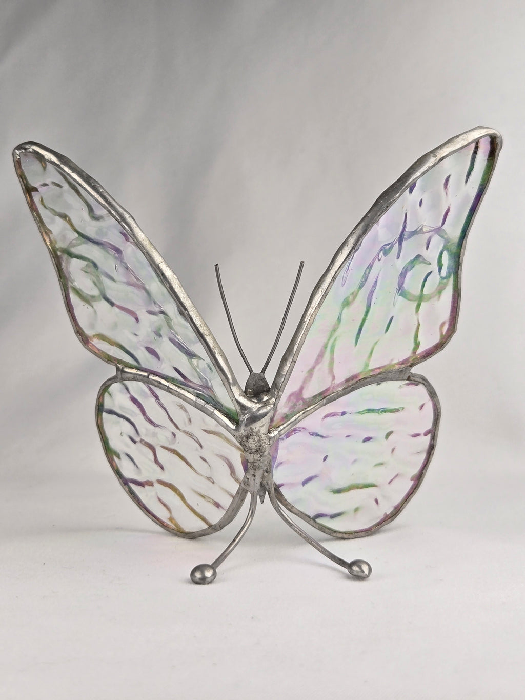 Iridescent Stained Glass Butterfly — Handcrafted Decorative Accent