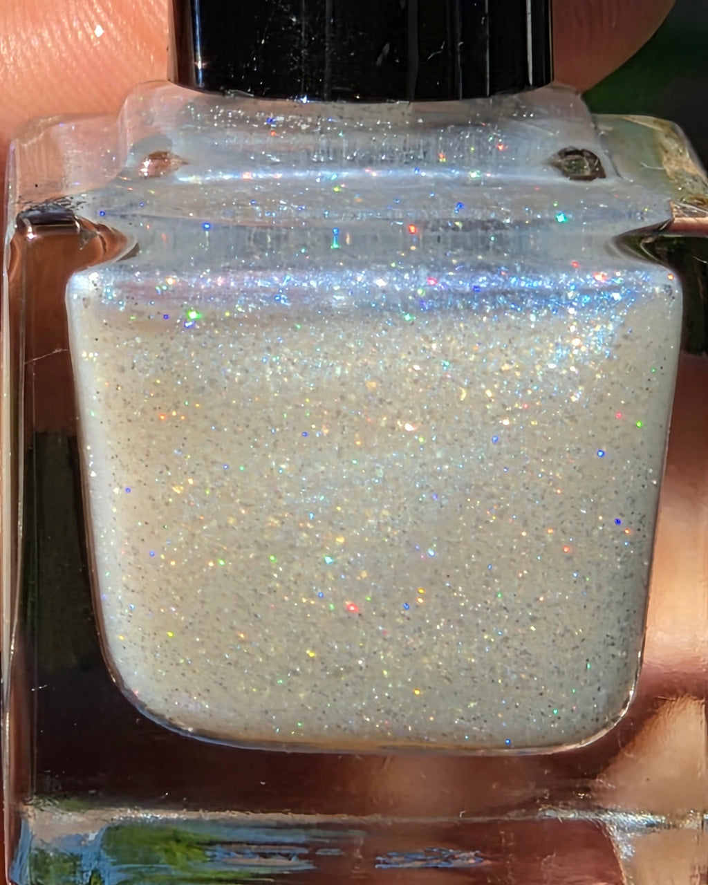 Prismatic Blizzard - Holographic Nail Polish – Icy White with Blue Aurora Shimmer | Iridescent Indie Holo Lacquer | Liquid Krystal Co. Handmade Indie Nail Polish