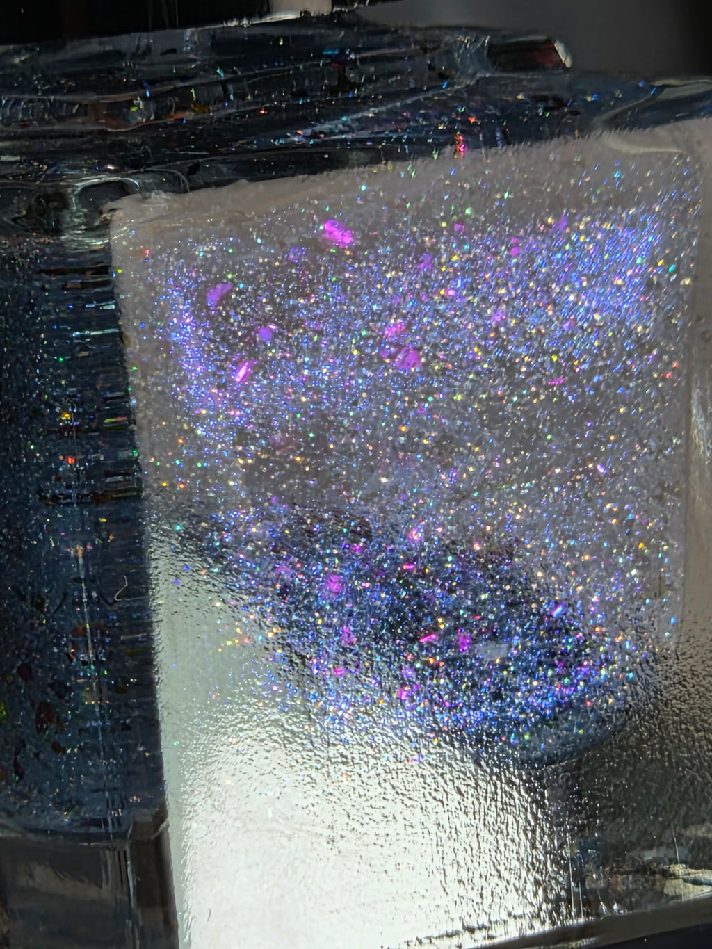 Atlantean Aetherdust— Clear Blue Purple Iridescent Flake Nail Polish Topper with Holographic Sparkle | Liquid Krystal Co.