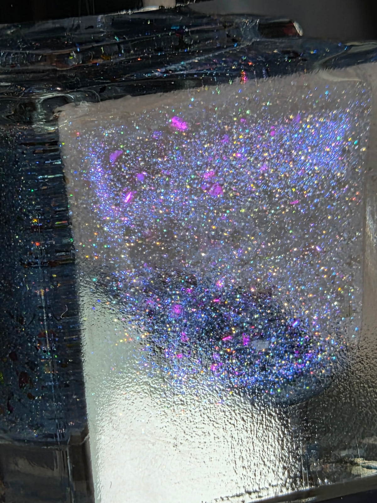 Atlantean Aetherdust— Clear Blue Purple Iridescent Flake Nail Polish Topper with Holographic Sparkle | Liquid Krystal Co.