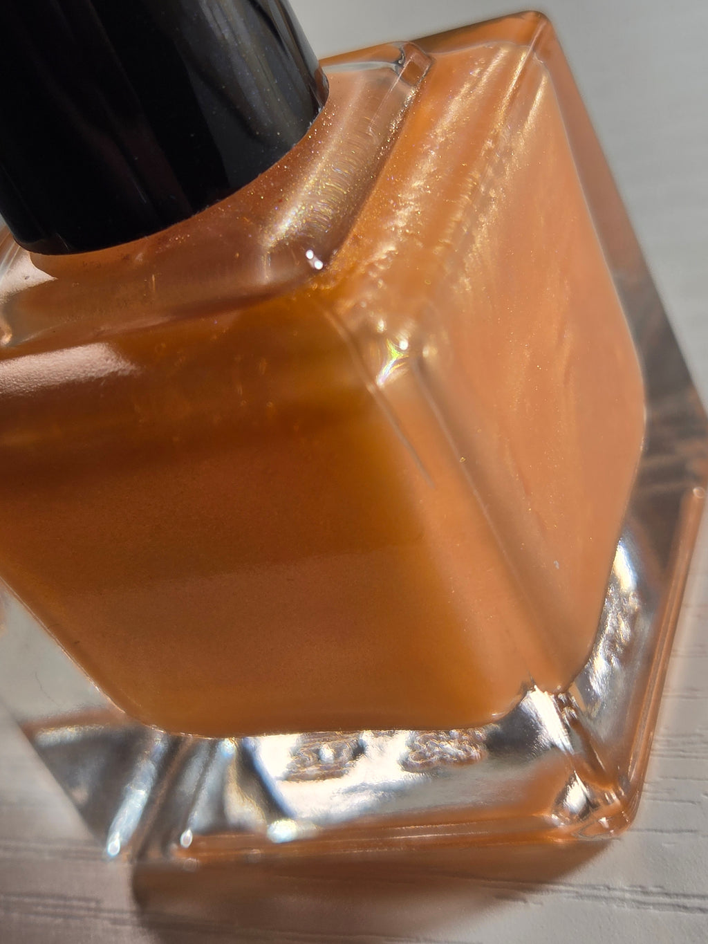 Xiāntáo Elixir | Golden Honey Peach Shimmer Nail Polish | Liquid Krystal Co. Handmade Indie Lacquer