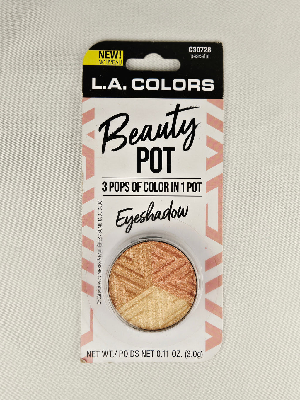 L.A. Colors Beauty Pot Eyeshadow Peaceful C30728 Gold Copper Trio Shimmer Eyeshadow Palette
