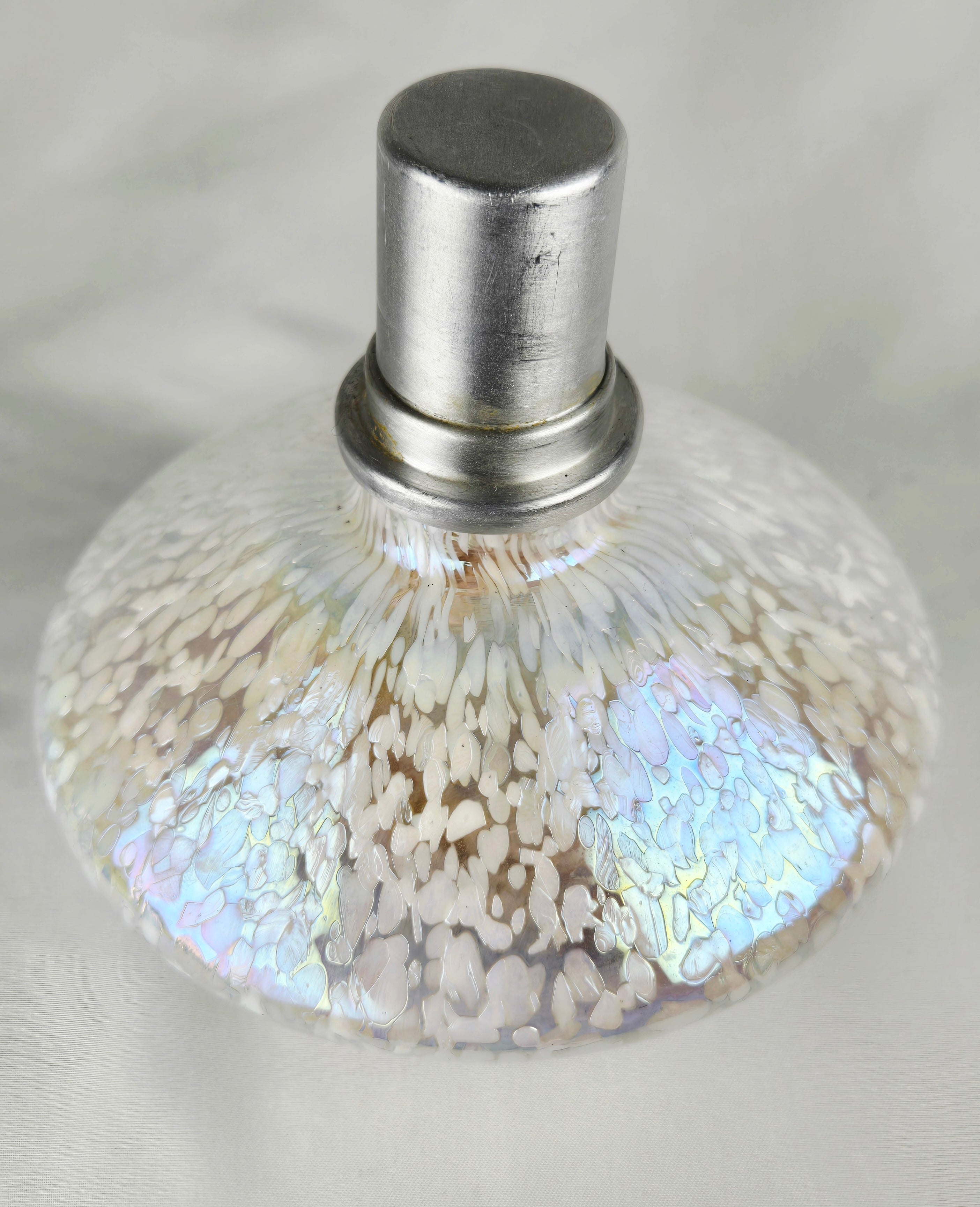 Iridescent Mosaic Glass Oil Lamp w/ Cap | Handblown Look | Cozy Hearth & Home Décor