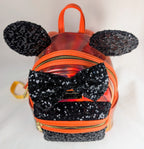 Disney Parks Loungefly Halloween Minnie Mouse Holographic Sequin Mini Backpack NWOT