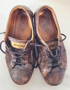 Pikolinos Brown Leather Laser Cut Lace Up Shoes EU 36 Artisan Comfort Oxfords