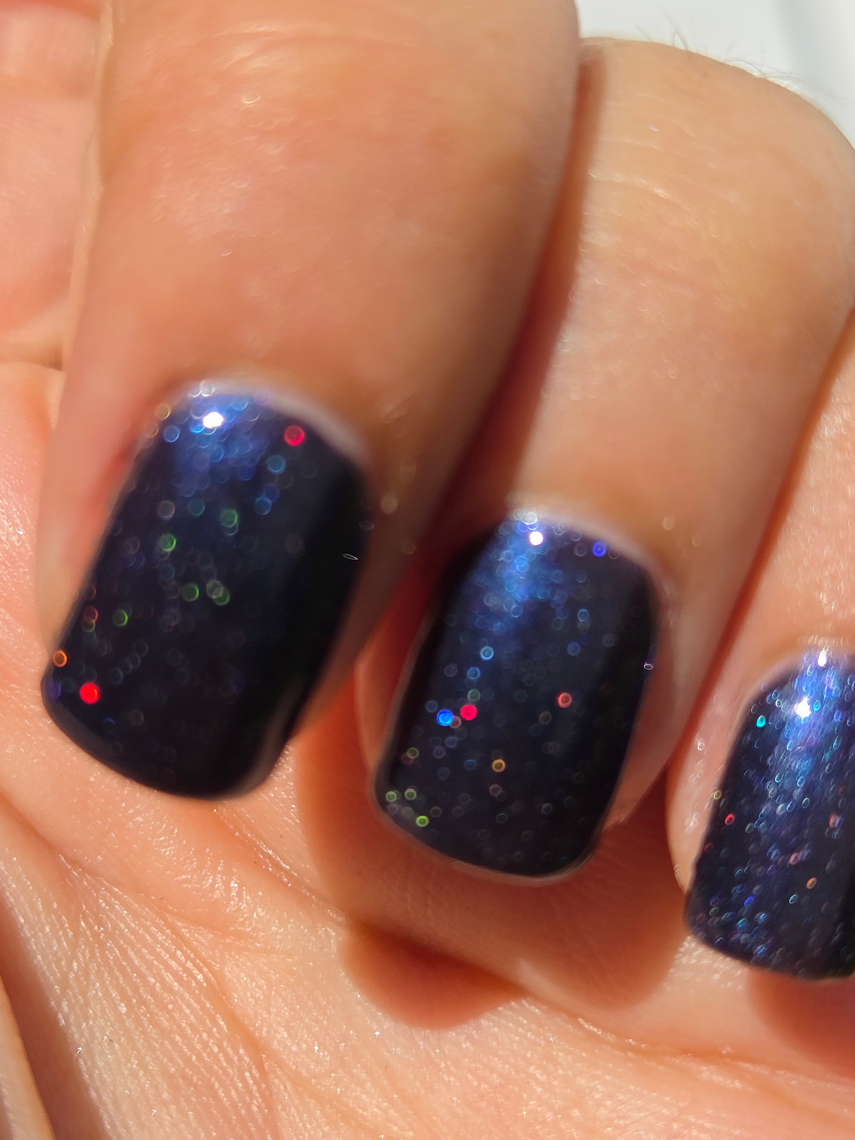 Liquid Krystal Co. Galactic Abyss – One-of-a-Kind Prototype GA001 | Inky Purple Nail Lacquer with Electric Blue Sheen Holo Shimmer | Handmade Collectible Prototype | 15 mL