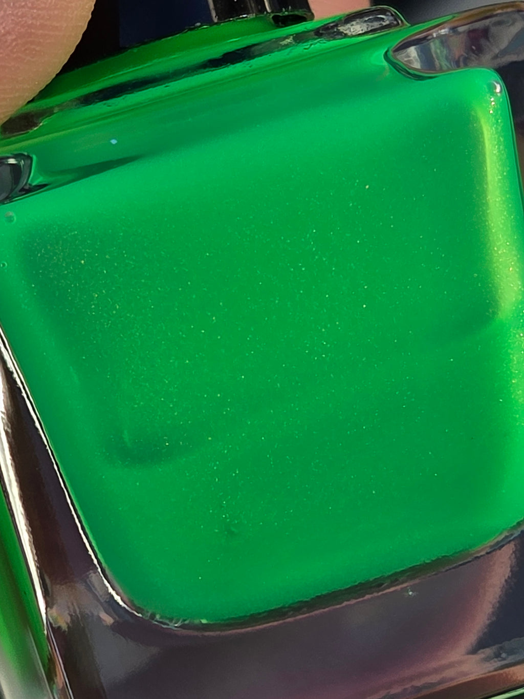 Ectophoria- Neon Radioactive Green Gold Shimmer Glow In The Dark Blacklight Reactive Indie Lacquer Handmade Indie Nail Polish