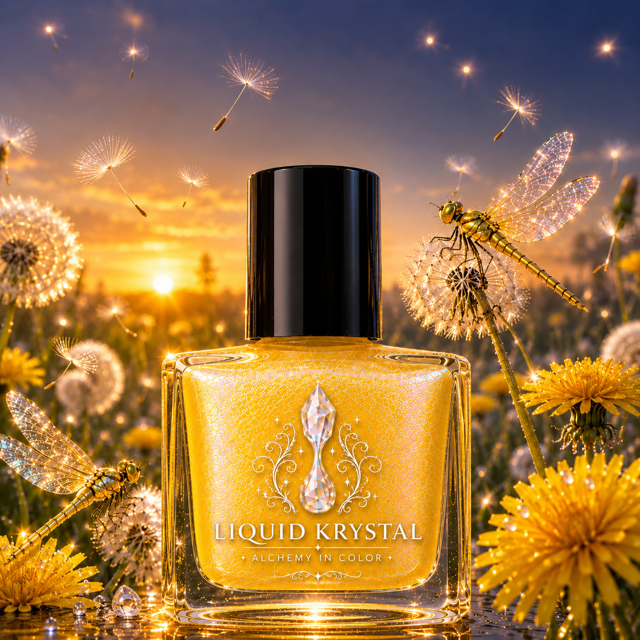 Dandelion Dust | Golden Dandelion Iridescent Shimmer Nail Polish | Liquid Krystal Co. - NOT FOR SALE- Early 2027 Drop