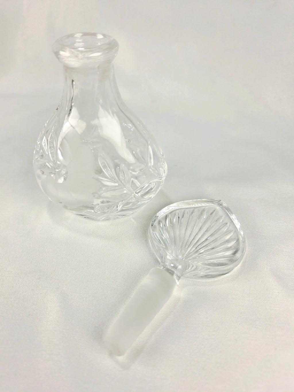 Princess House 24% Lead Crystal Vanity Set – West Germany Perfume Bottle, Trinket Box & Tray