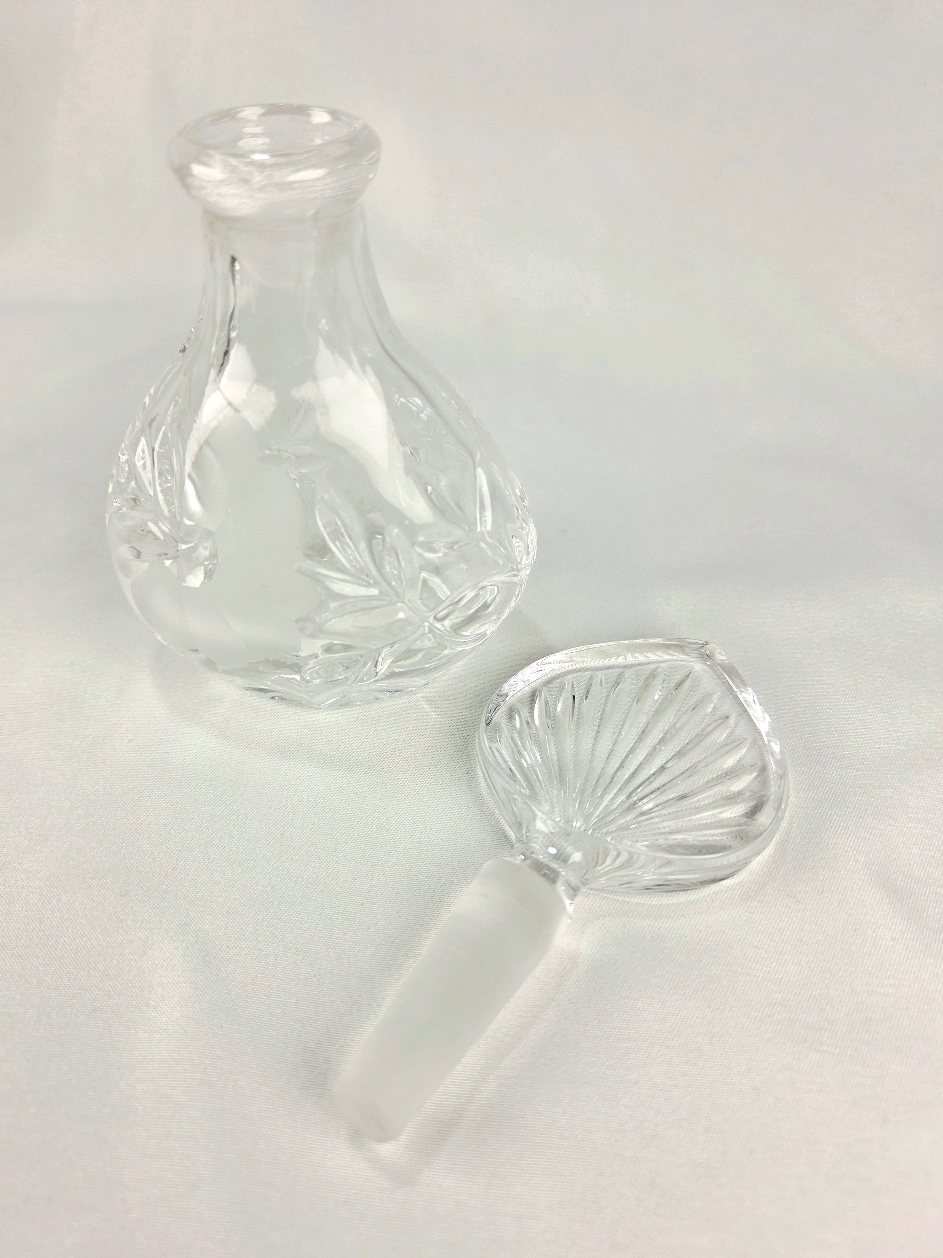 Princess House 24% Lead Crystal Vanity Set – West Germany Perfume Bottle, Trinket Box & Tray